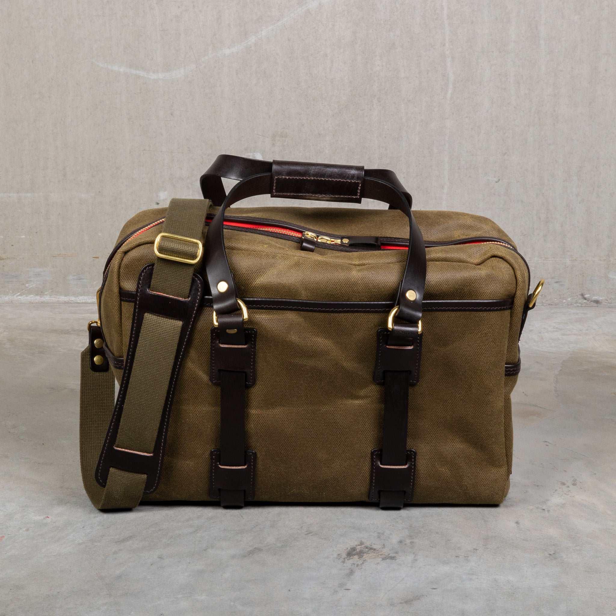 Croots Vintage Waxed Canvas Traveller Bag Olive