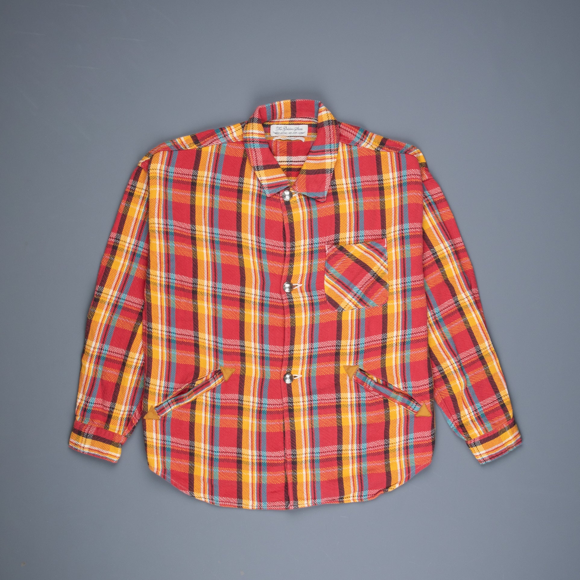 Remi Relief twill checked wide shirt red