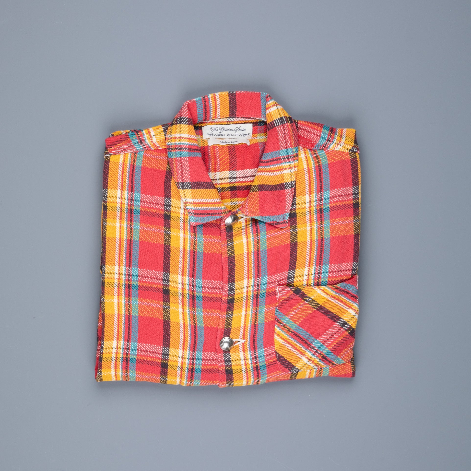 Remi Relief twill checked wide shirt red