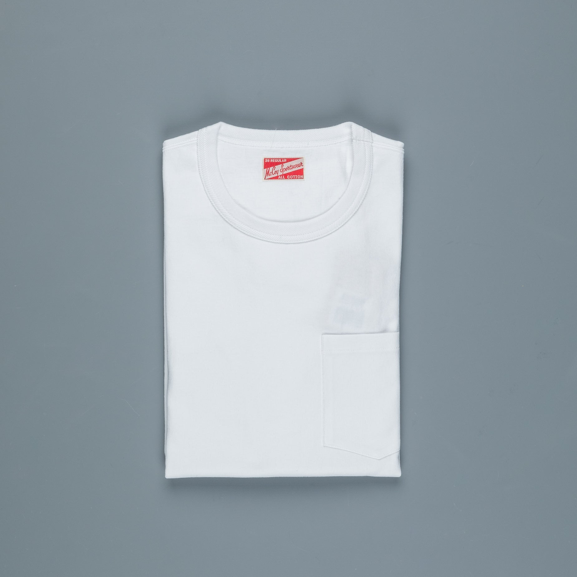 The Real McCoy's LS Pocket Tee White