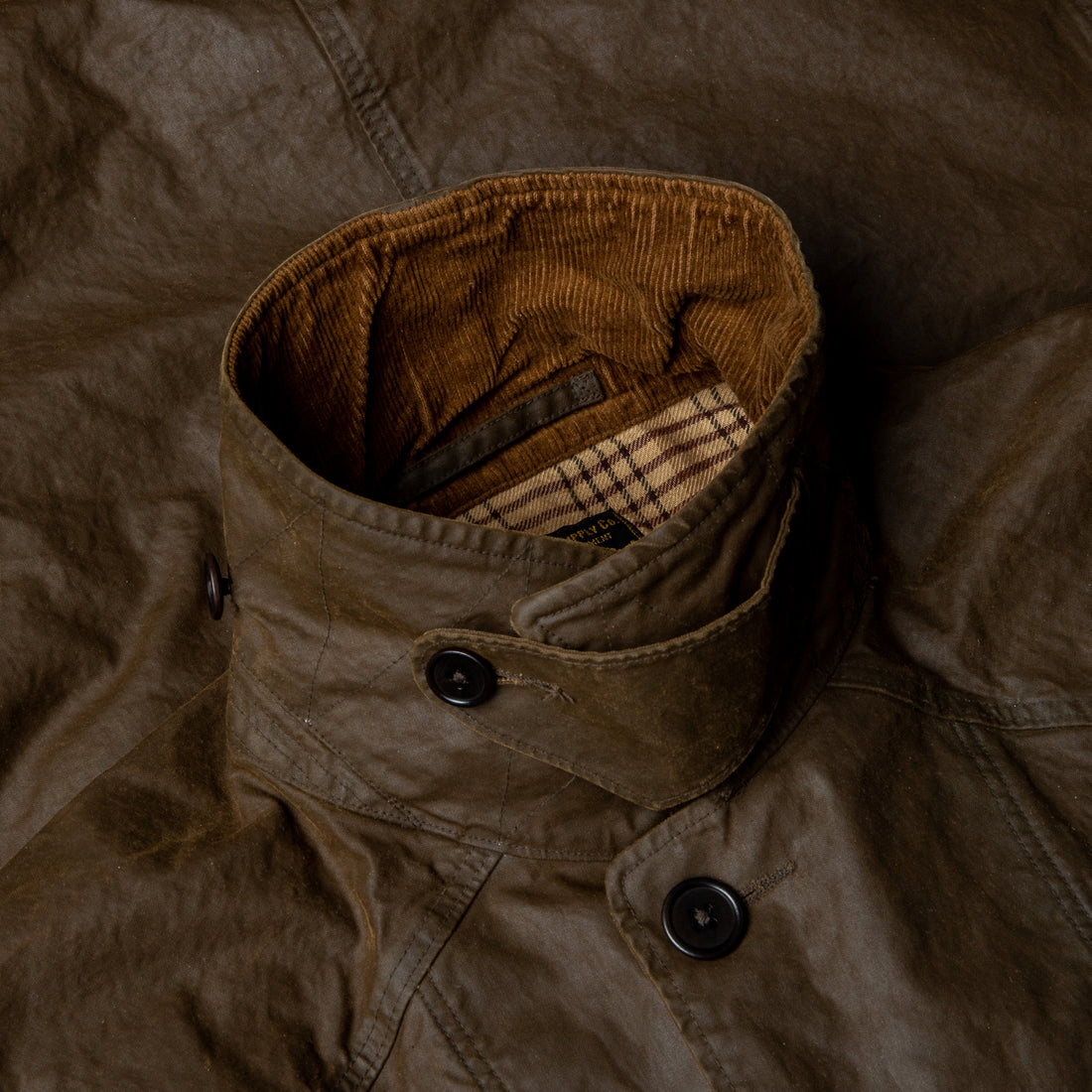 rrl waxed cotton walking coat