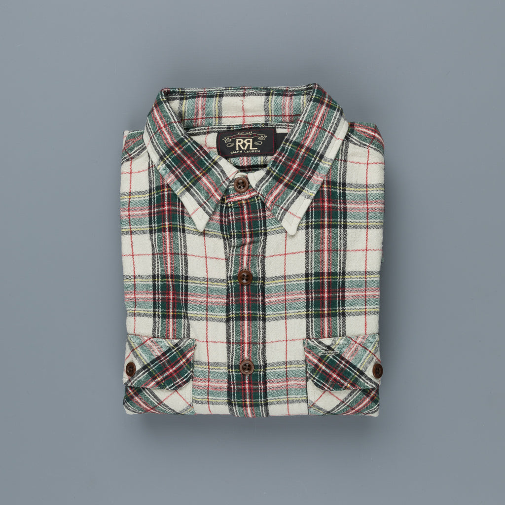 RRL Matlock Shirt Cream Tartan Plaid