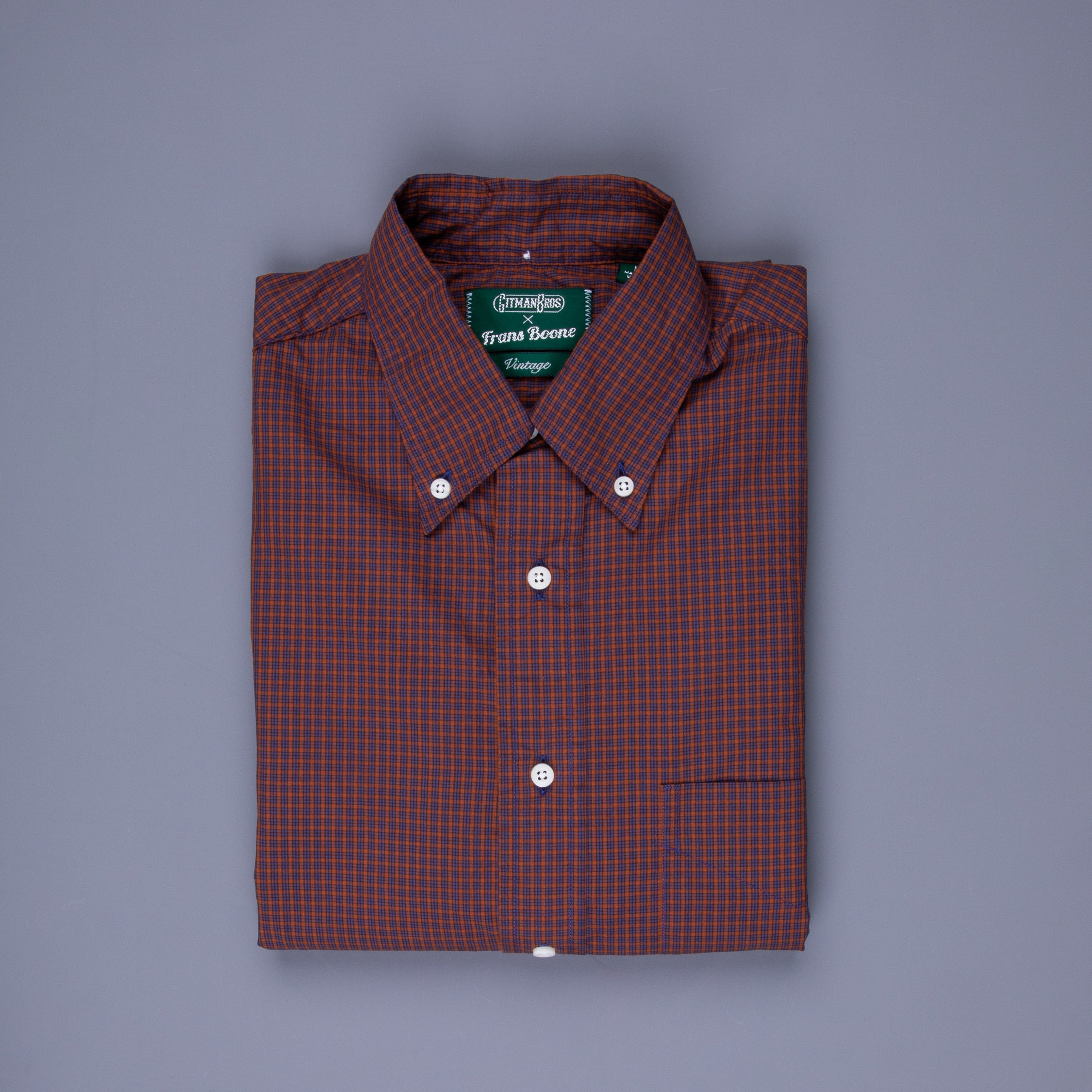 Gitman Vintage x Frans Boone Poplin Check Harissa - Alex