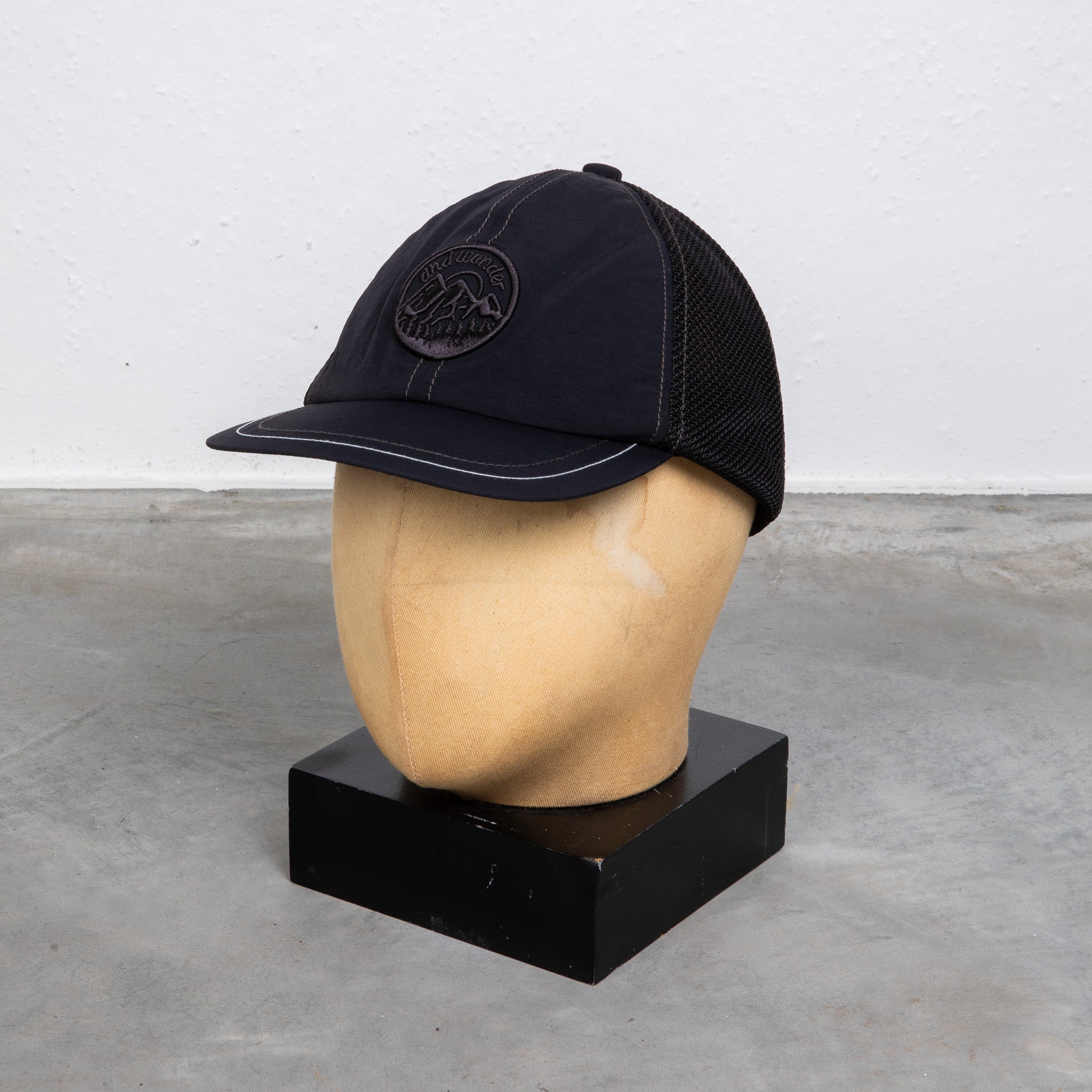 And Wander Back Mesh Cap Black