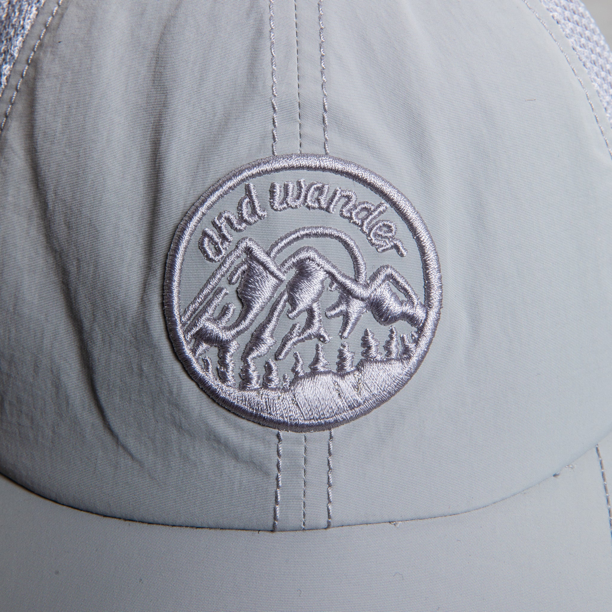 And Wander Back Mesh Cap Light Gray