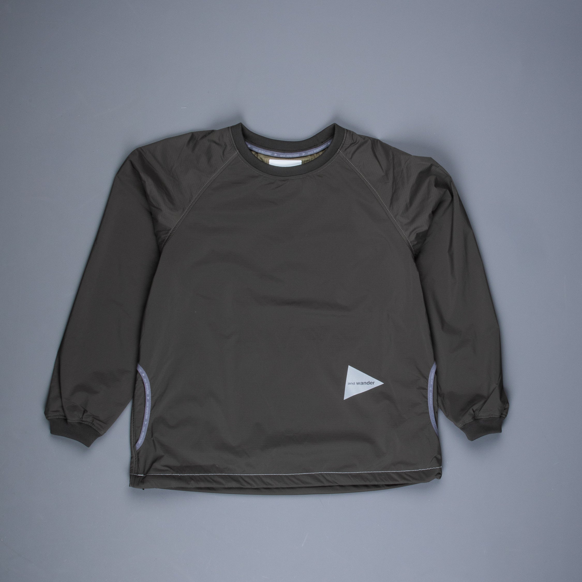 And Wander covered rip warm pullover charcoal