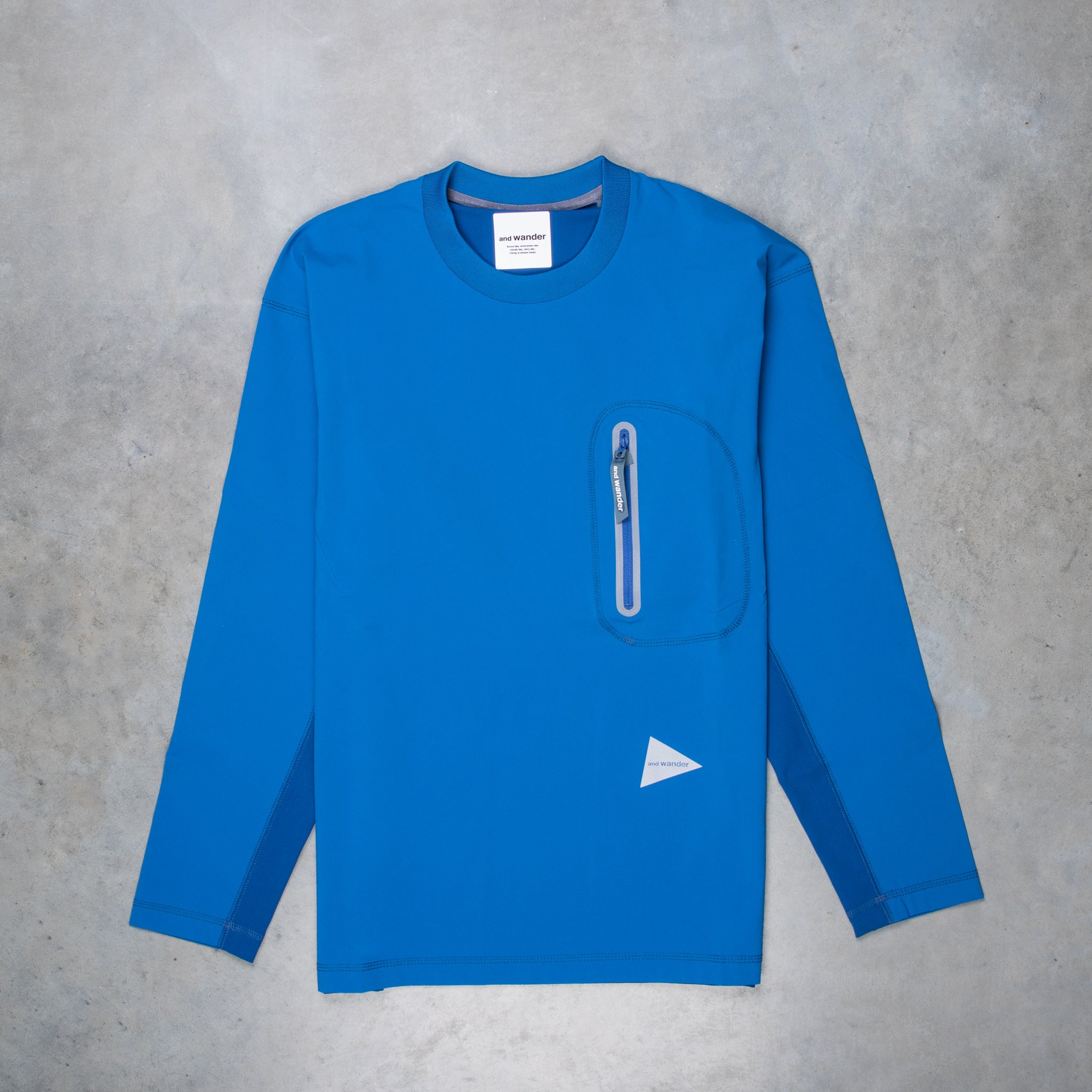 And Wander Cool Touch Pocket LS T Blue