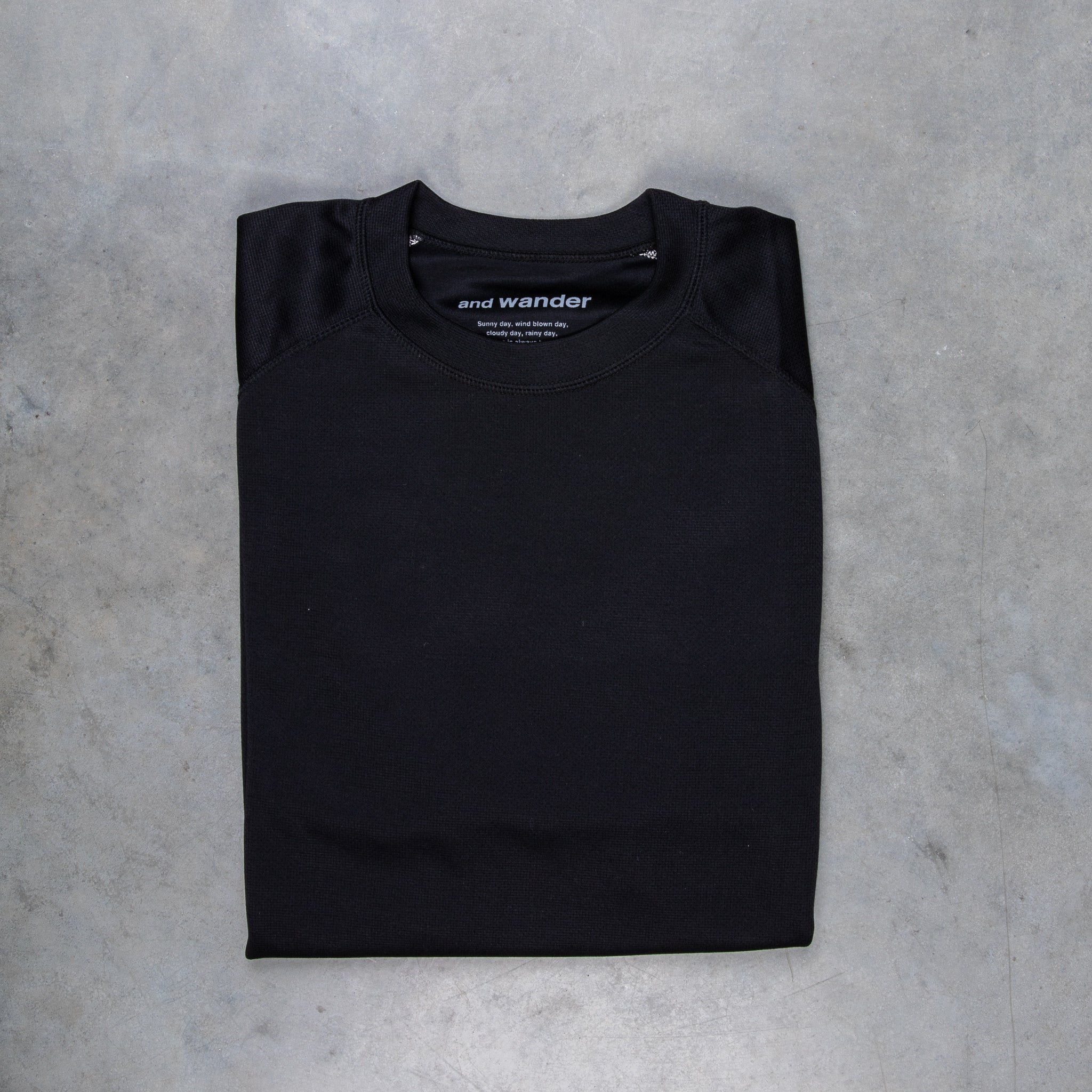 And Wander Power Dry Jersey Raglan SS T Black