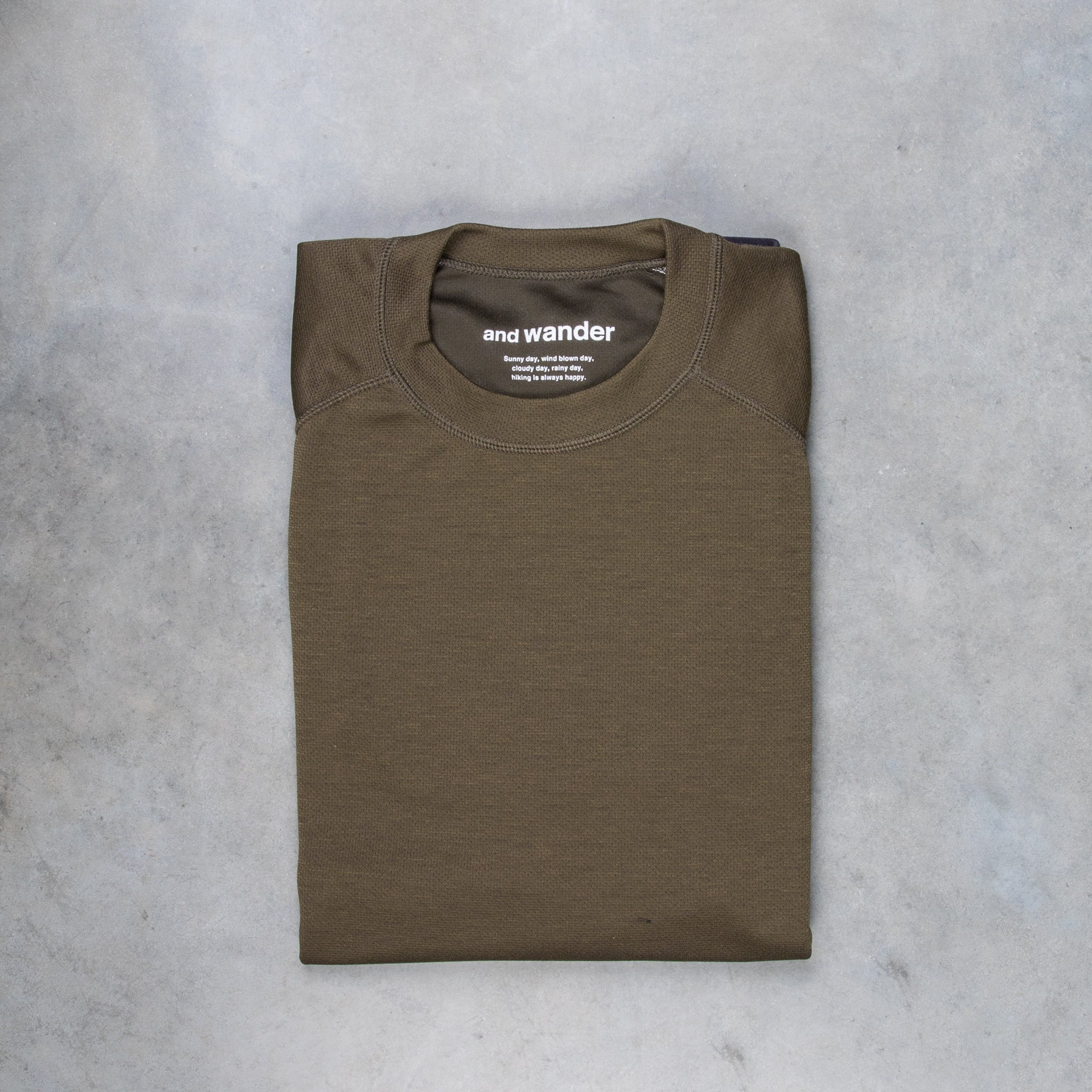 And Wander Power Dry Jersey Raglan SS T Khaki