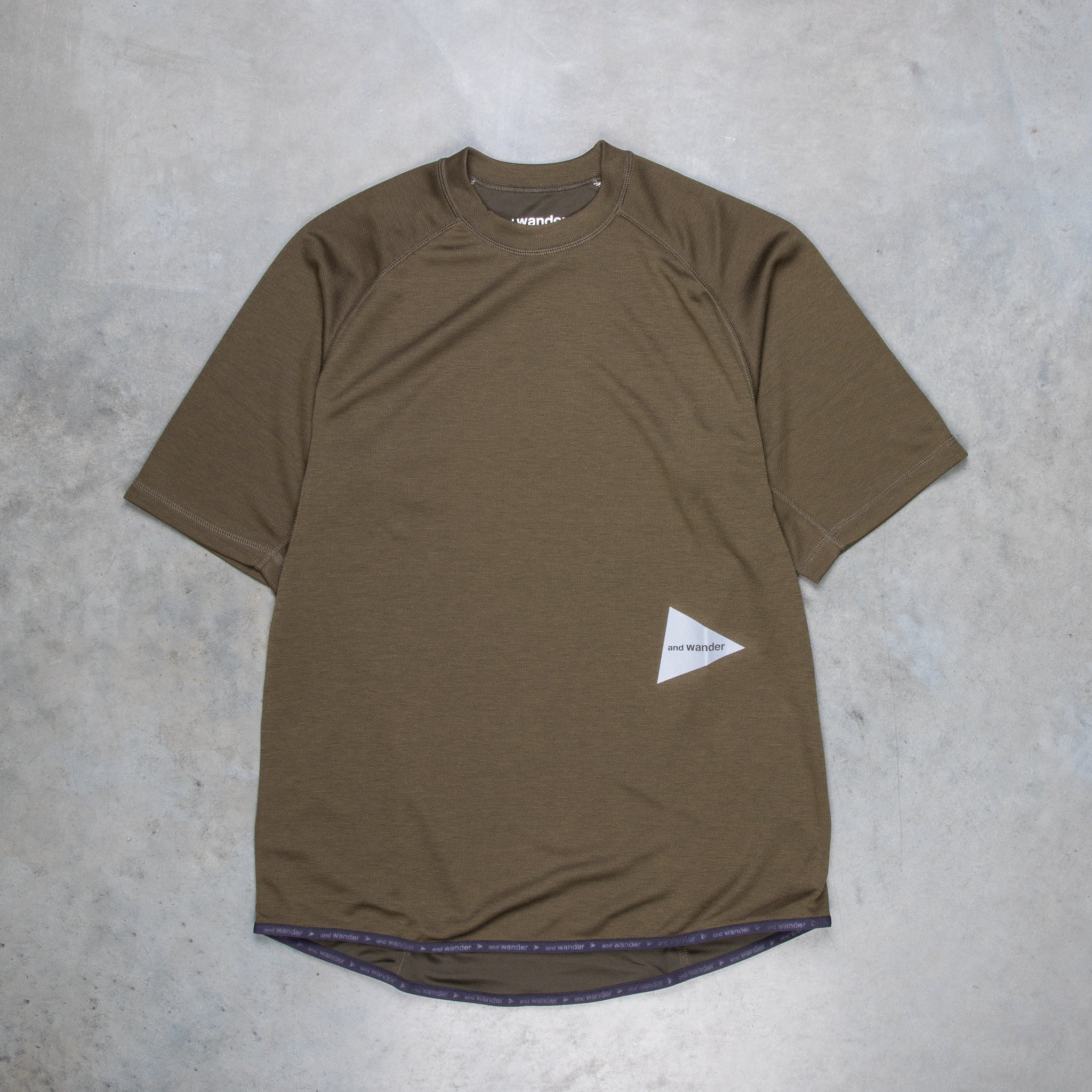 And Wander Power Dry Jersey Raglan SS T Khaki