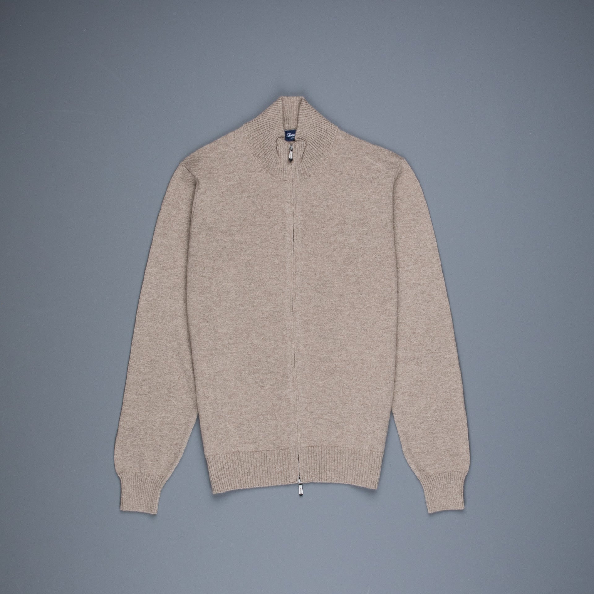 Drumohr Full Zip Cashmere Beige Sabbia