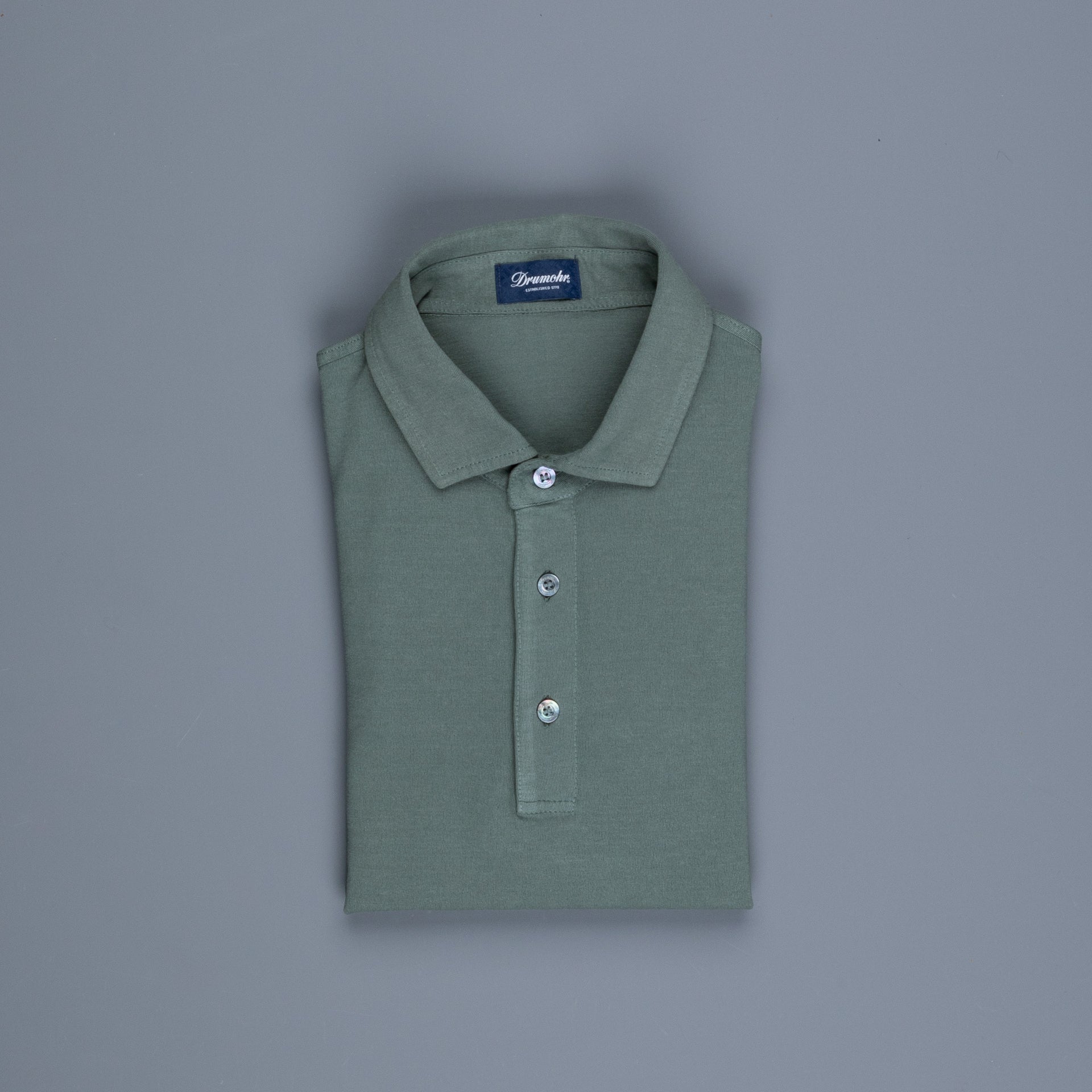 Drumohr Crepe Cotton MC Polo Verde Marcio