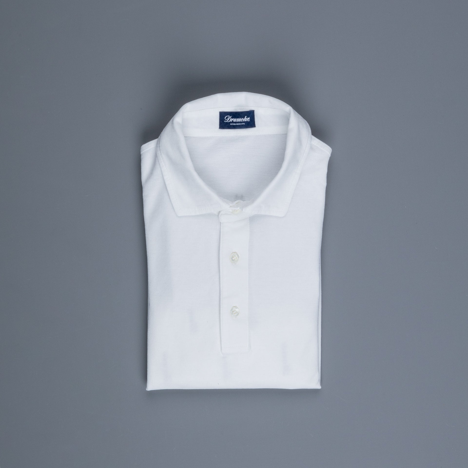 Drumohr Crepe Cotton MC Polo Bianco