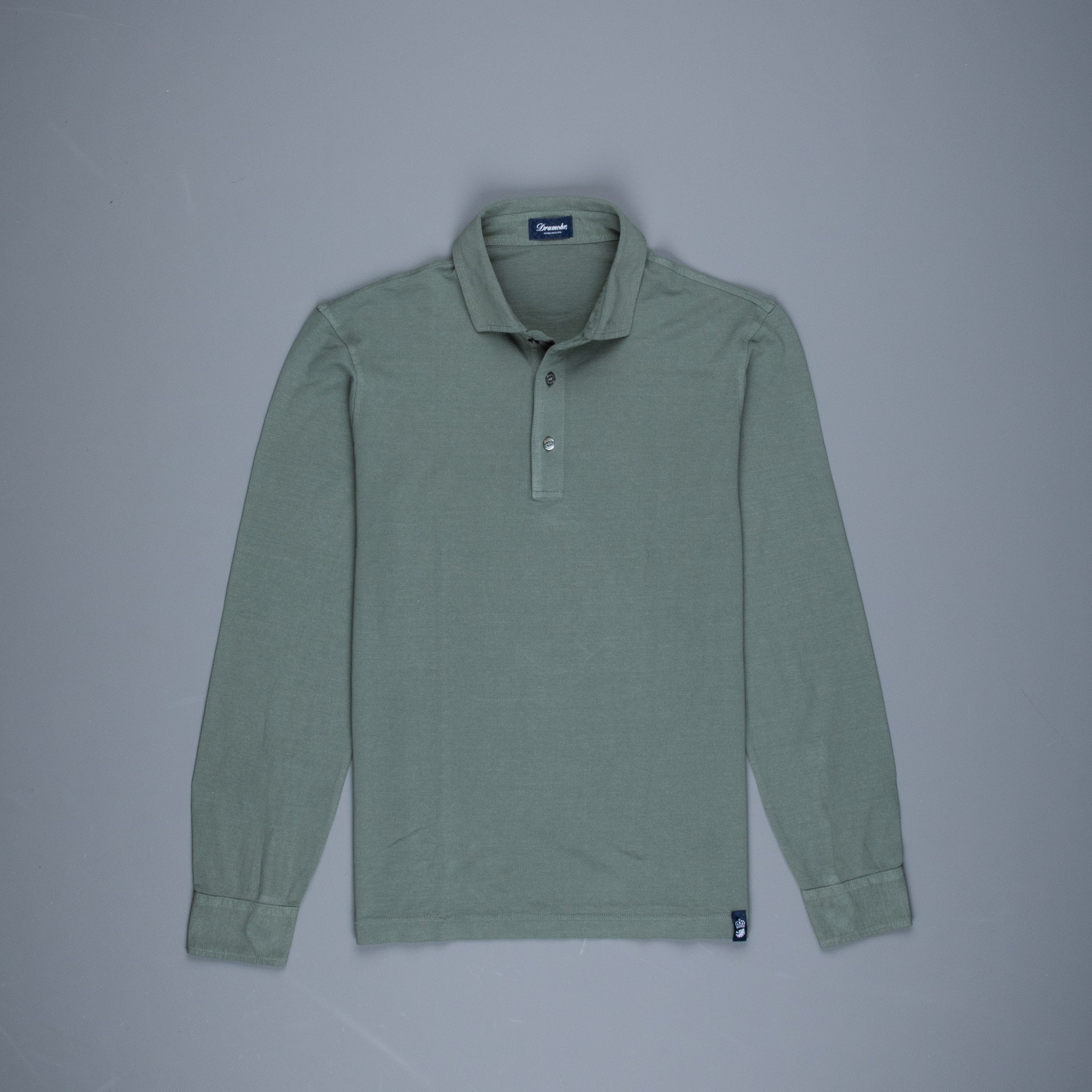 Drumohr Crepe Cotton ML Polo Verde Marcio