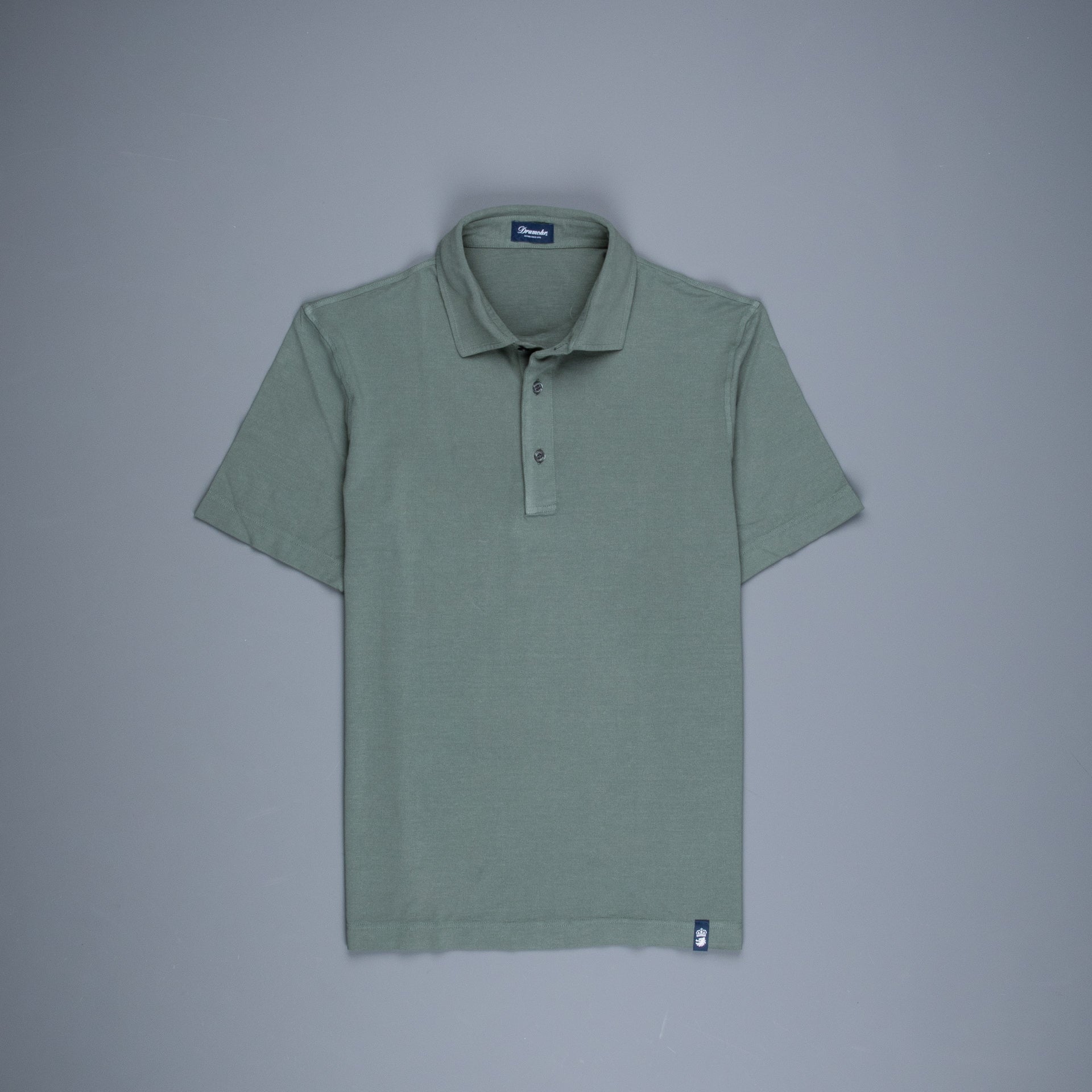 Drumohr Crepe Cotton MC Polo Verde Marcio