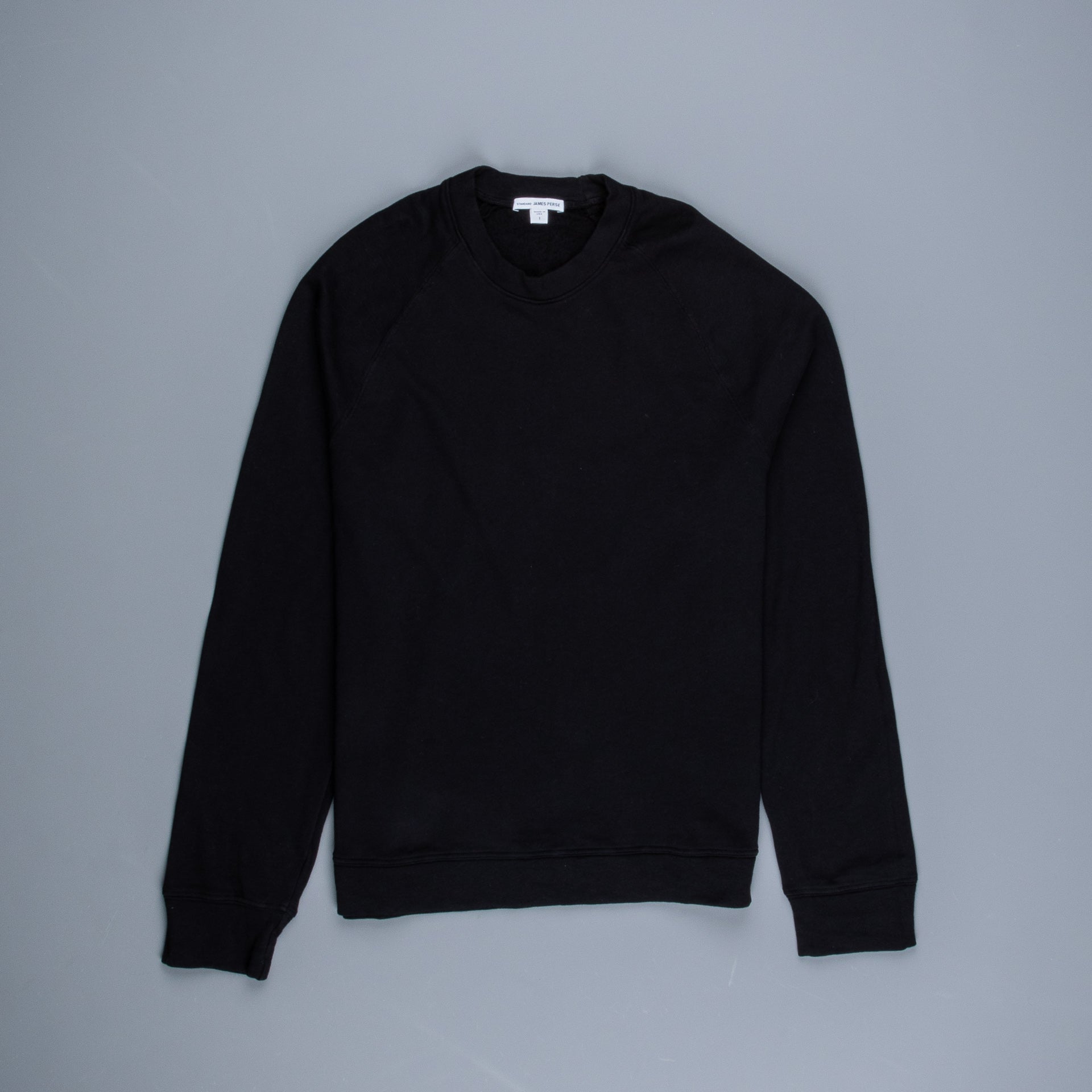 James Perse Raglan Crew Sweatshirt Black