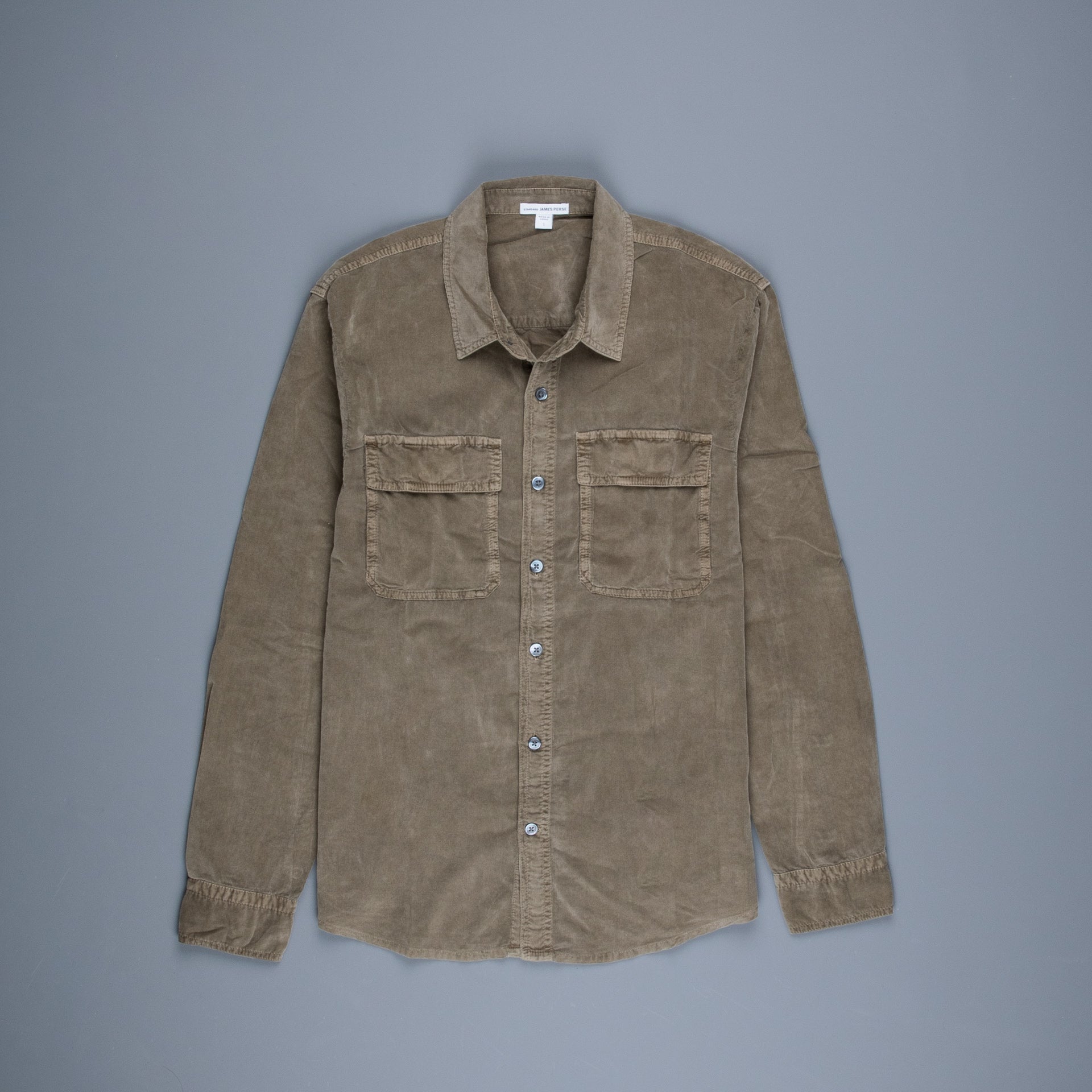 James Perse Corduroy utility shirt Old Whiskey Pigment