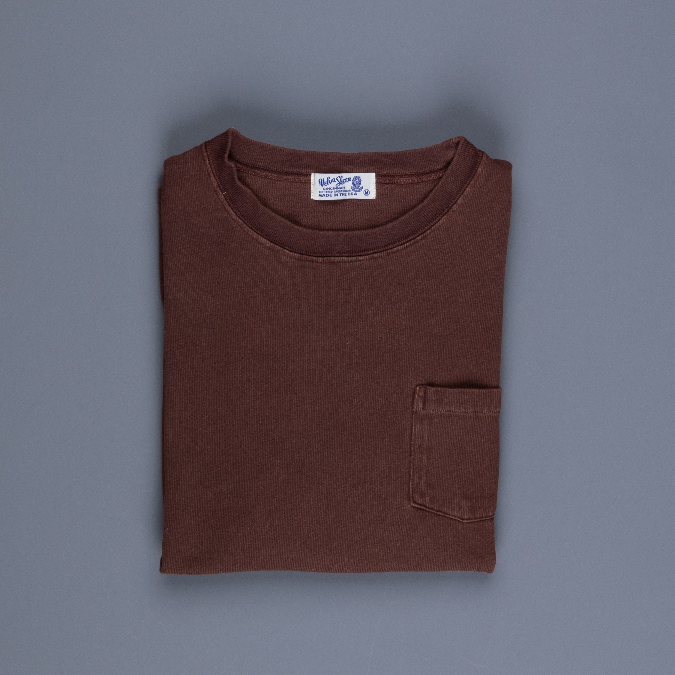 Velva Sheen Heavy oz Pïgment L/S Tee with pocket Chocolate