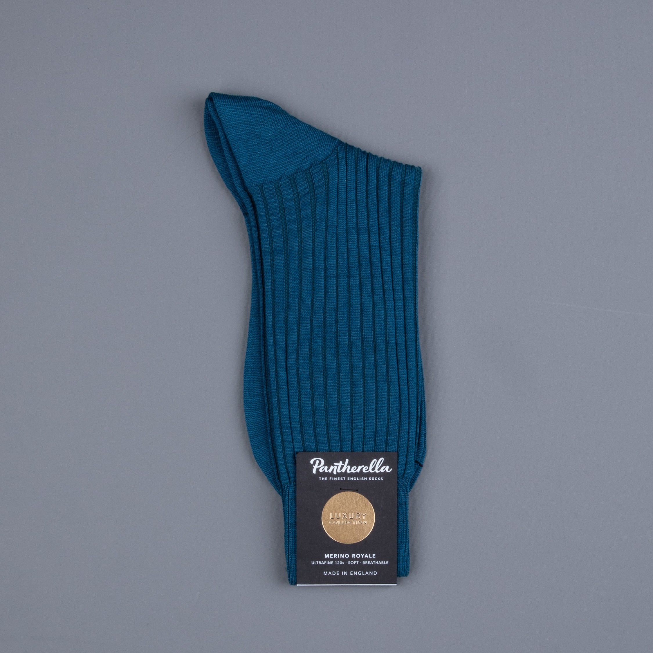 Frans Boone x Pantherella Rutherford Royal Merino Sock Dark Teal