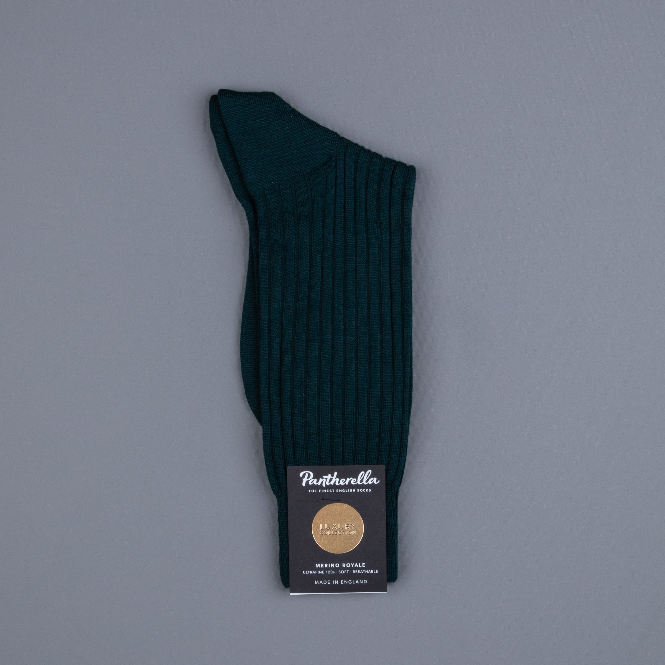 Frans Boone x Pantherella Rutherford Royal Merino Sock Bottle Green