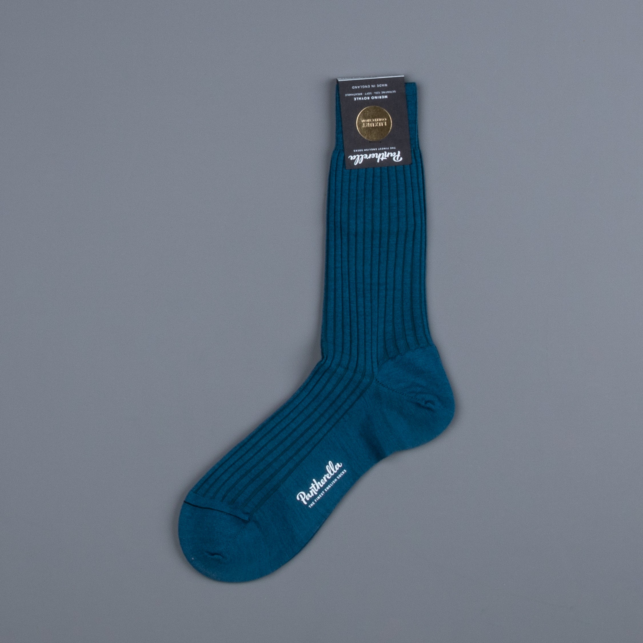 Frans Boone x Pantherella Rutherford Royal Merino Sock Dark Teal