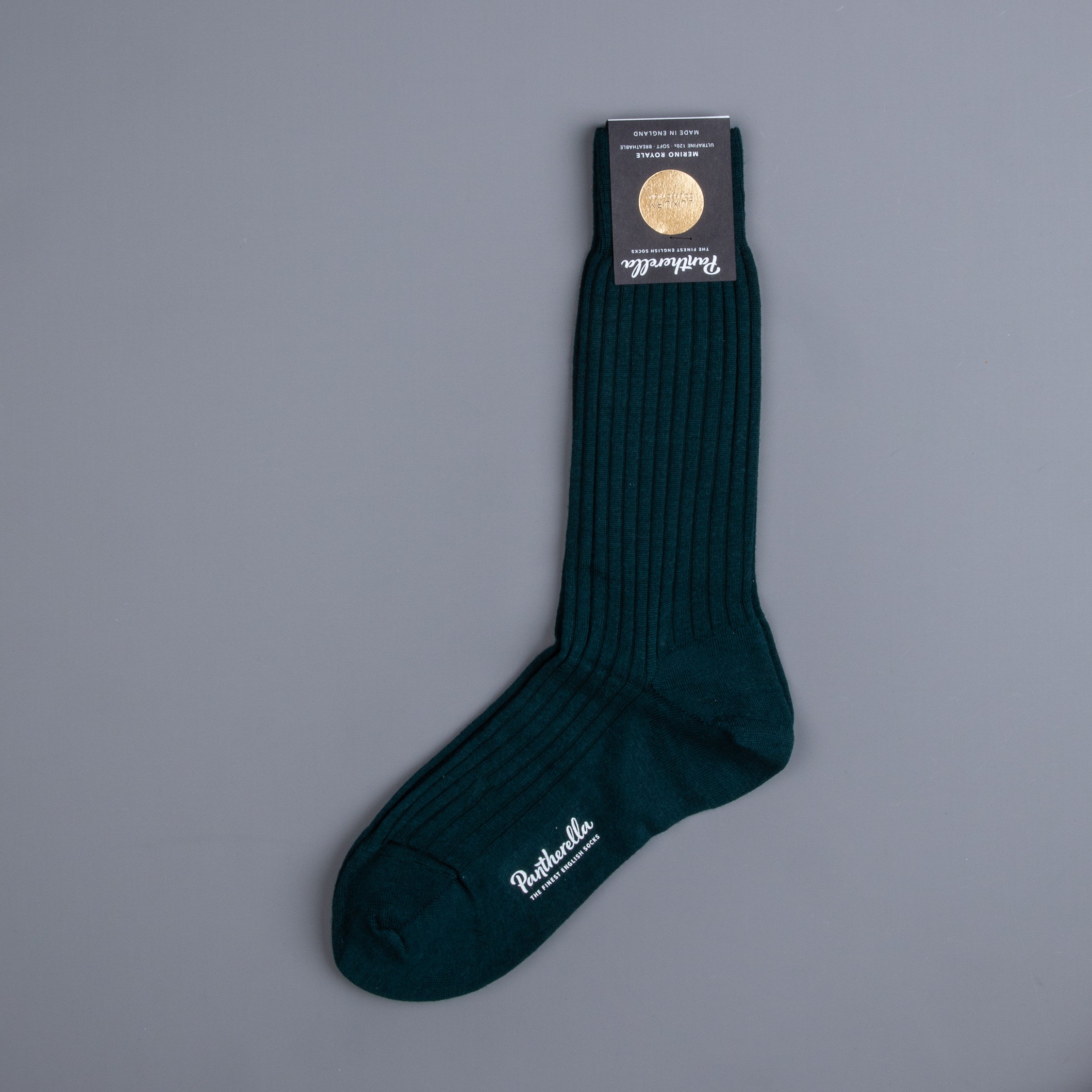 Frans Boone x Pantherella Rutherford Royal Merino Sock Bottle Green