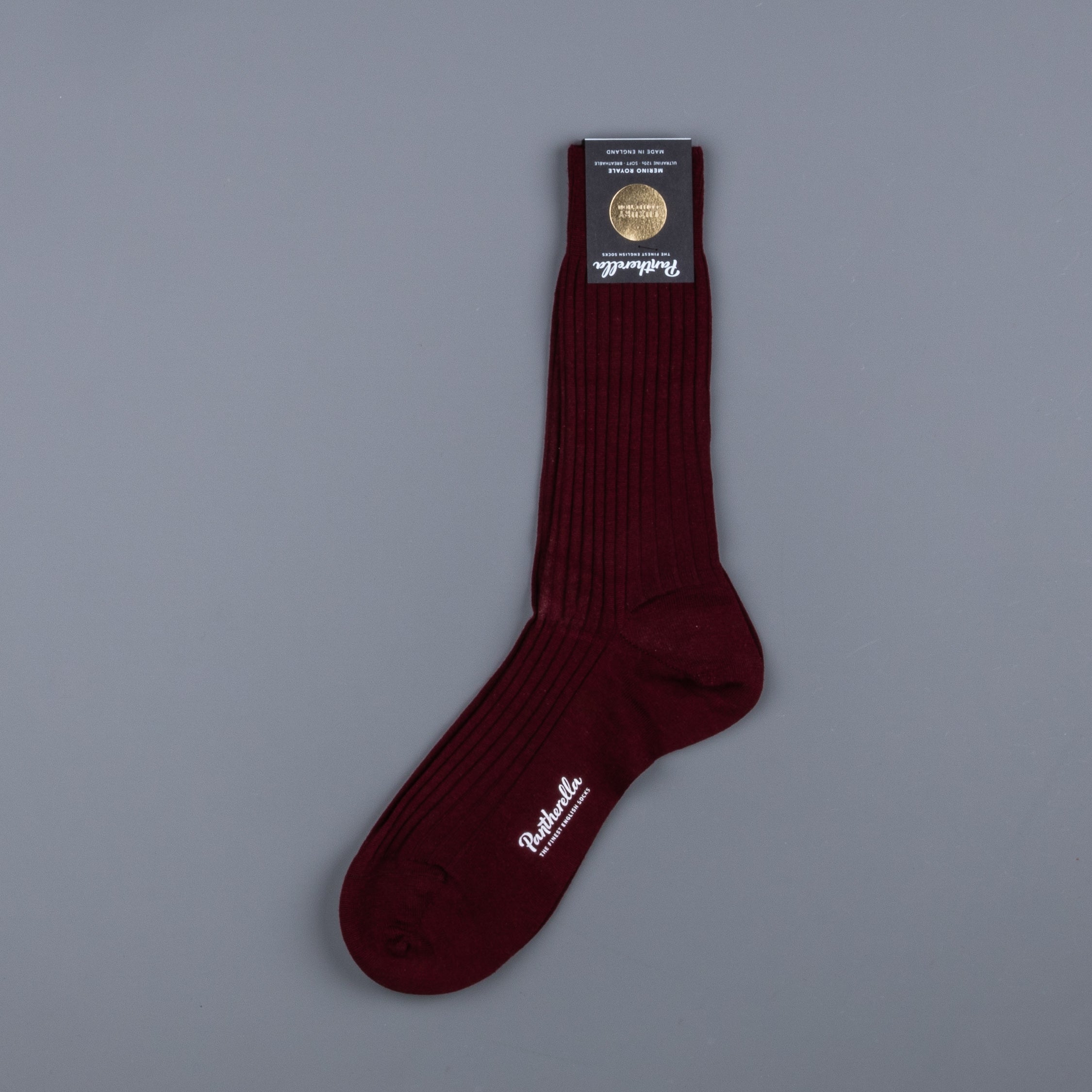 Frans Boone x Pantherella Rutherford Royal Merino Sock Bordeaux