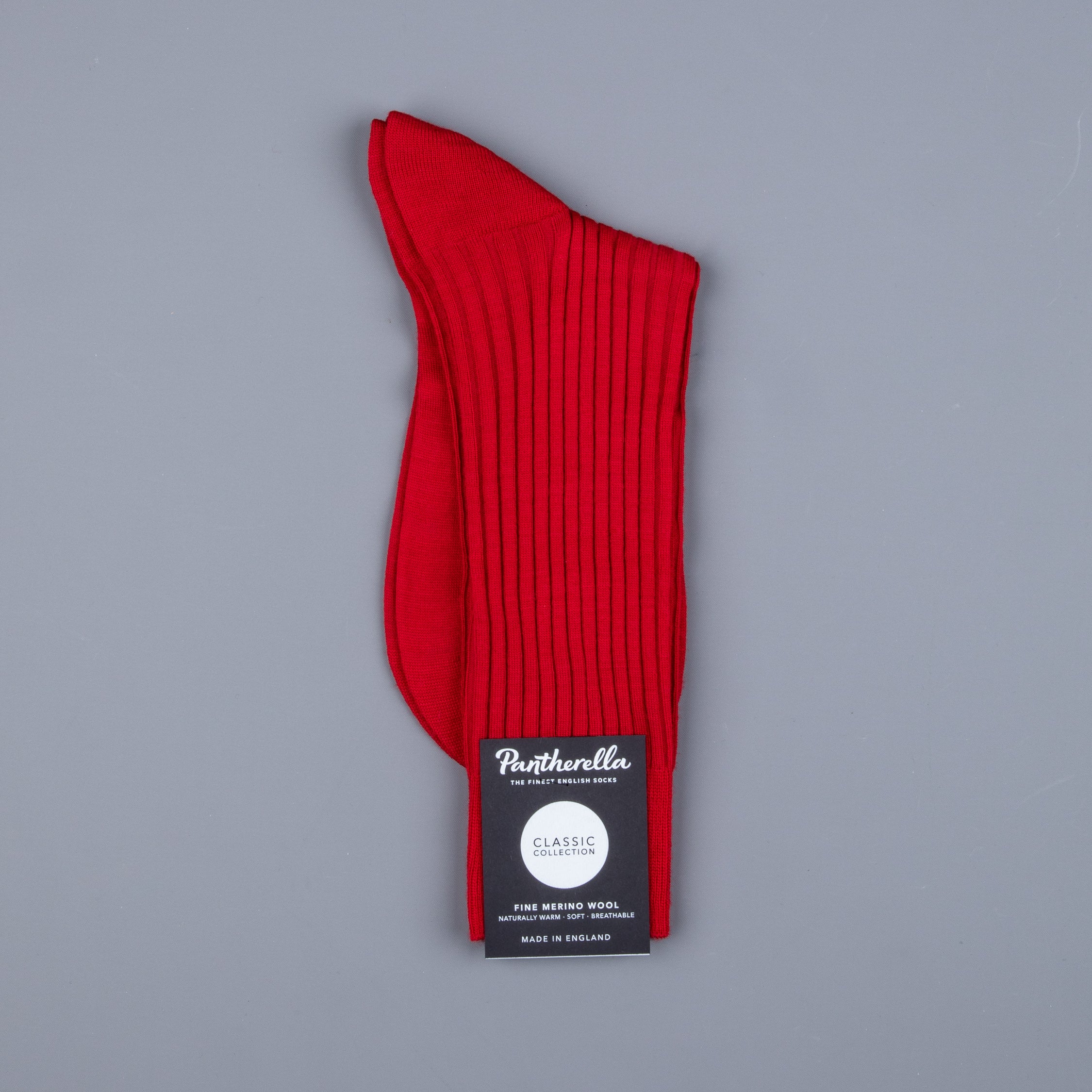 Frans Boone x Pantherella Laburnum merino wool ankle high socks Royal Red