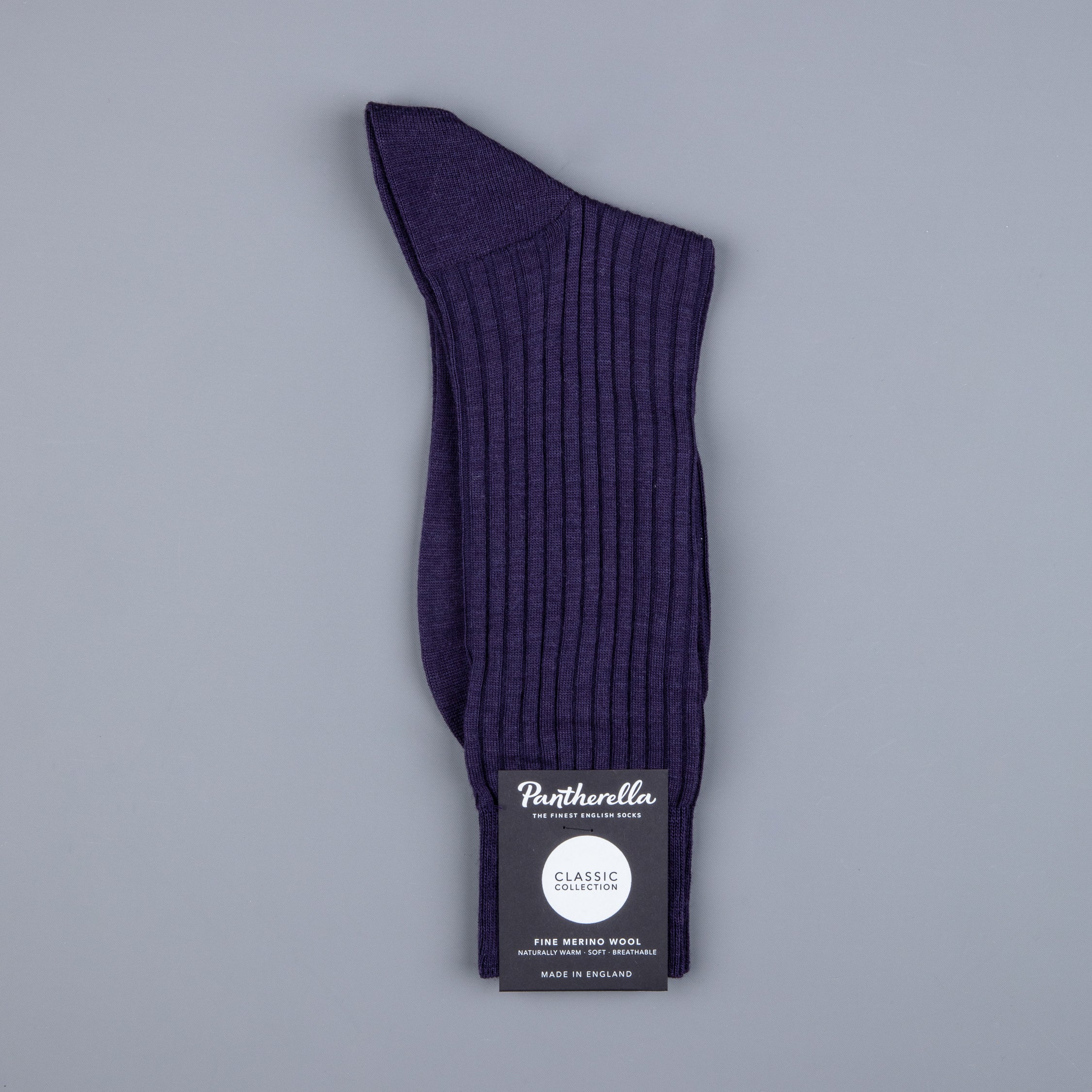 Frans Boone x Pantherella Laburnum merino wool ankle high socks Blackberry