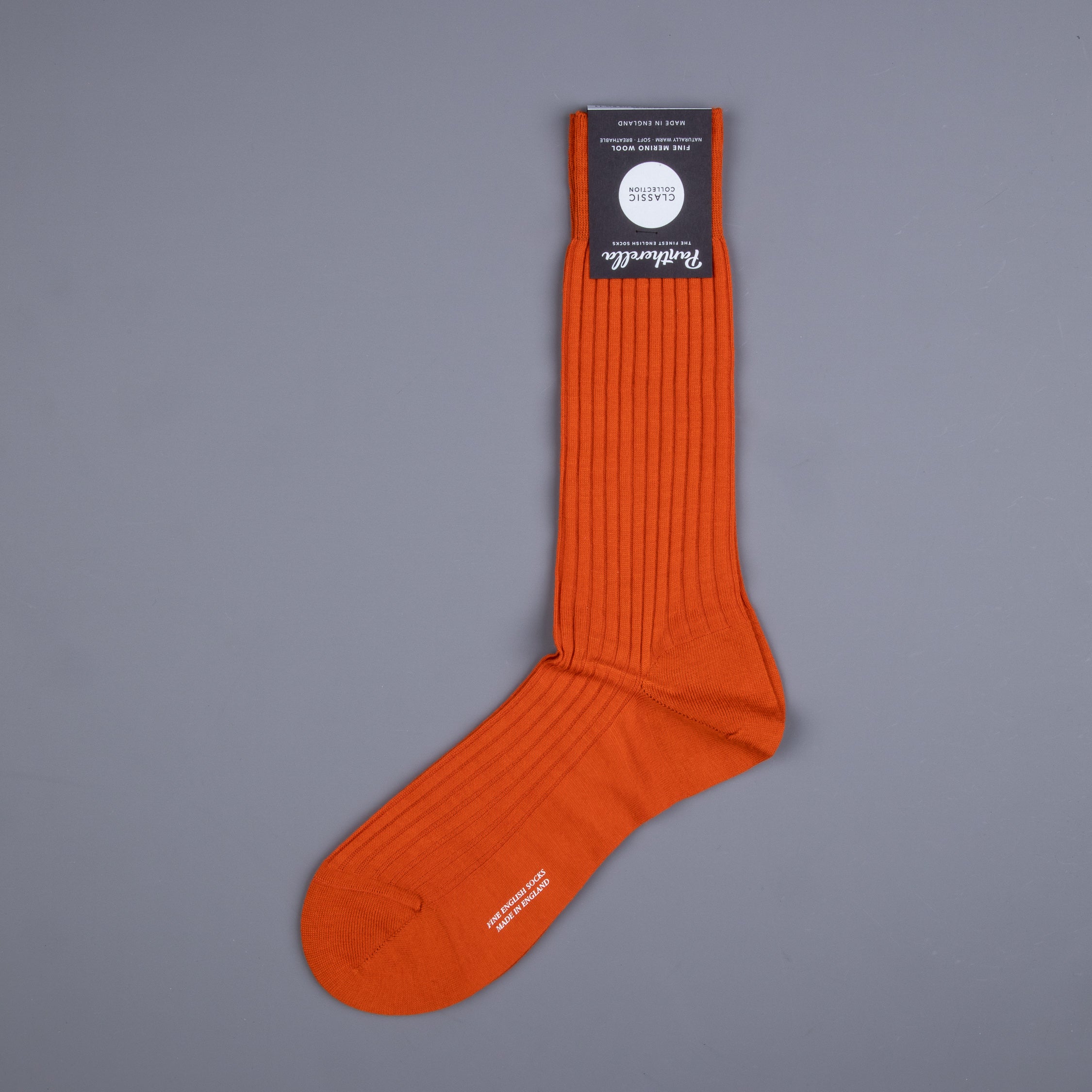 Pantherella Laburnum merino wool ankle high socks Burnt Orange