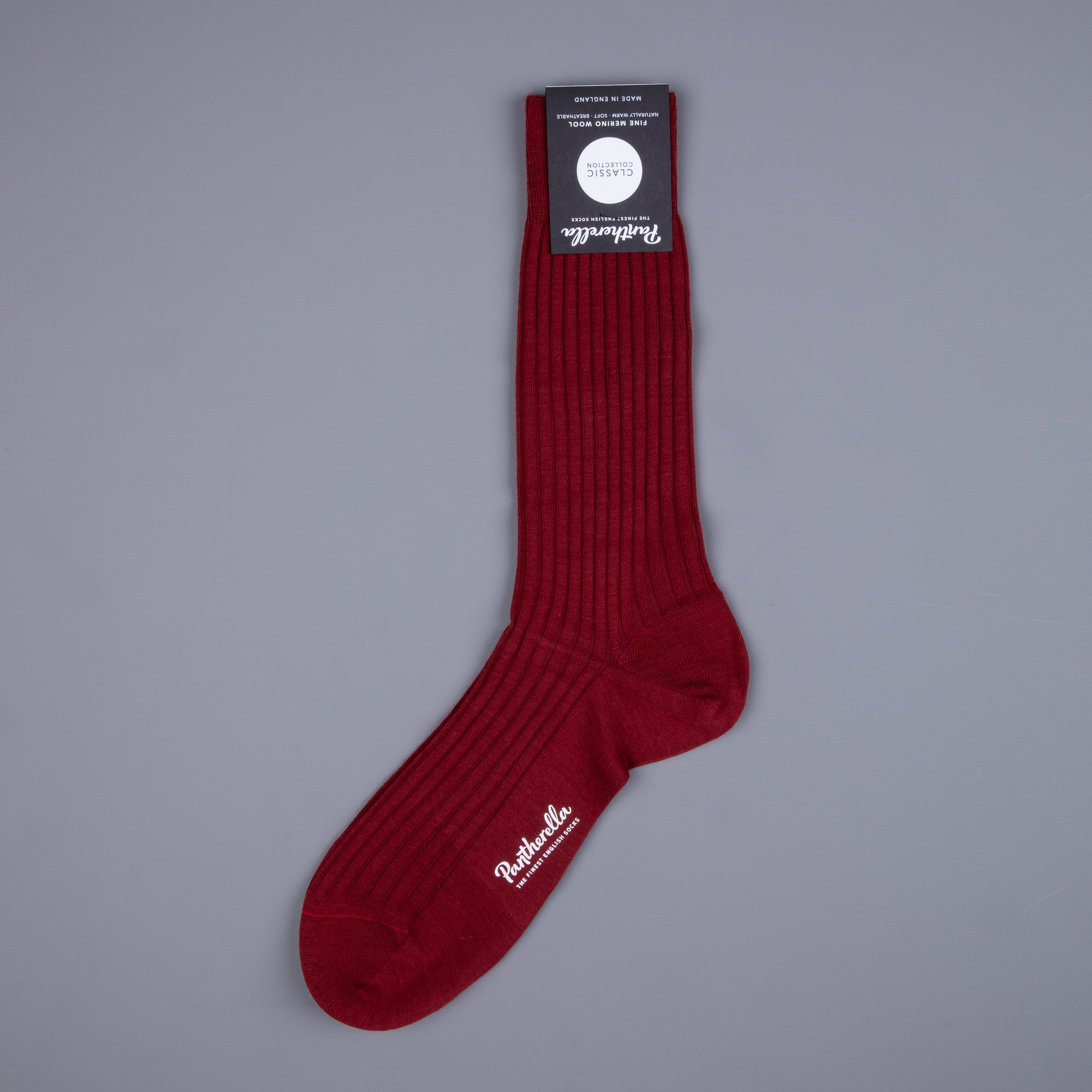 Pantherella Laburnum merino wool ankle high socks Wine