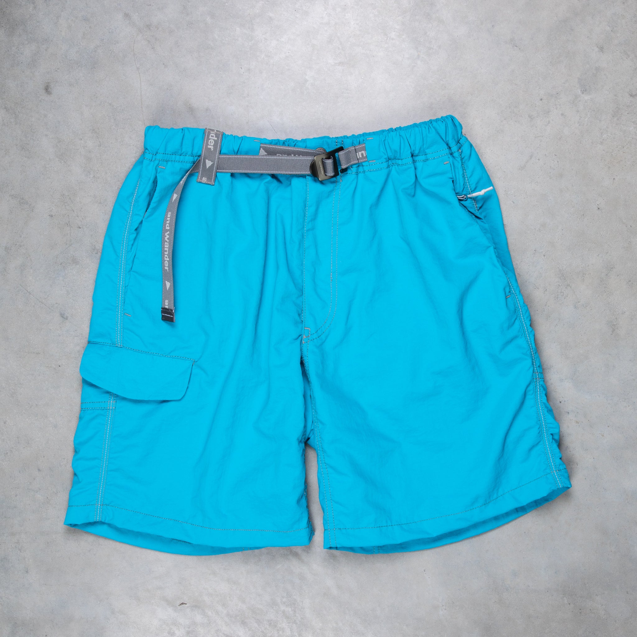 And Wander Ny Taffeta Hiker Shorts Blue