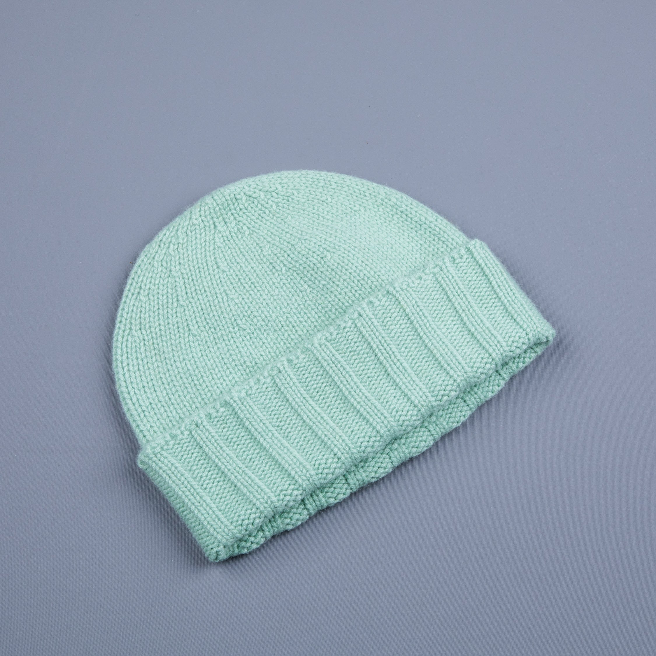 Drumohr Cashmere Ribbed Hat Verde Laguna