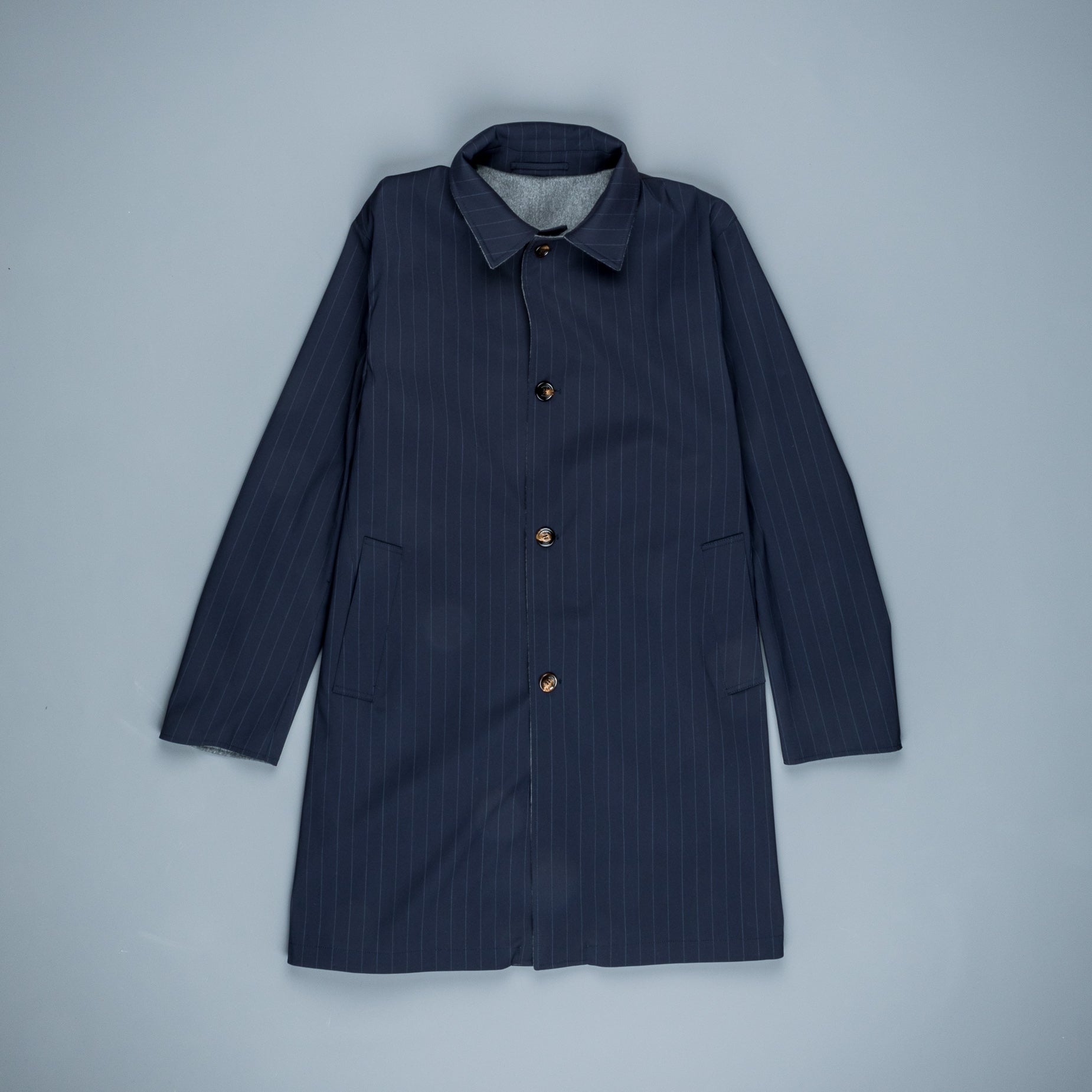 Kired Peak Reversible Coat Grigio - Blu Navy Gessato