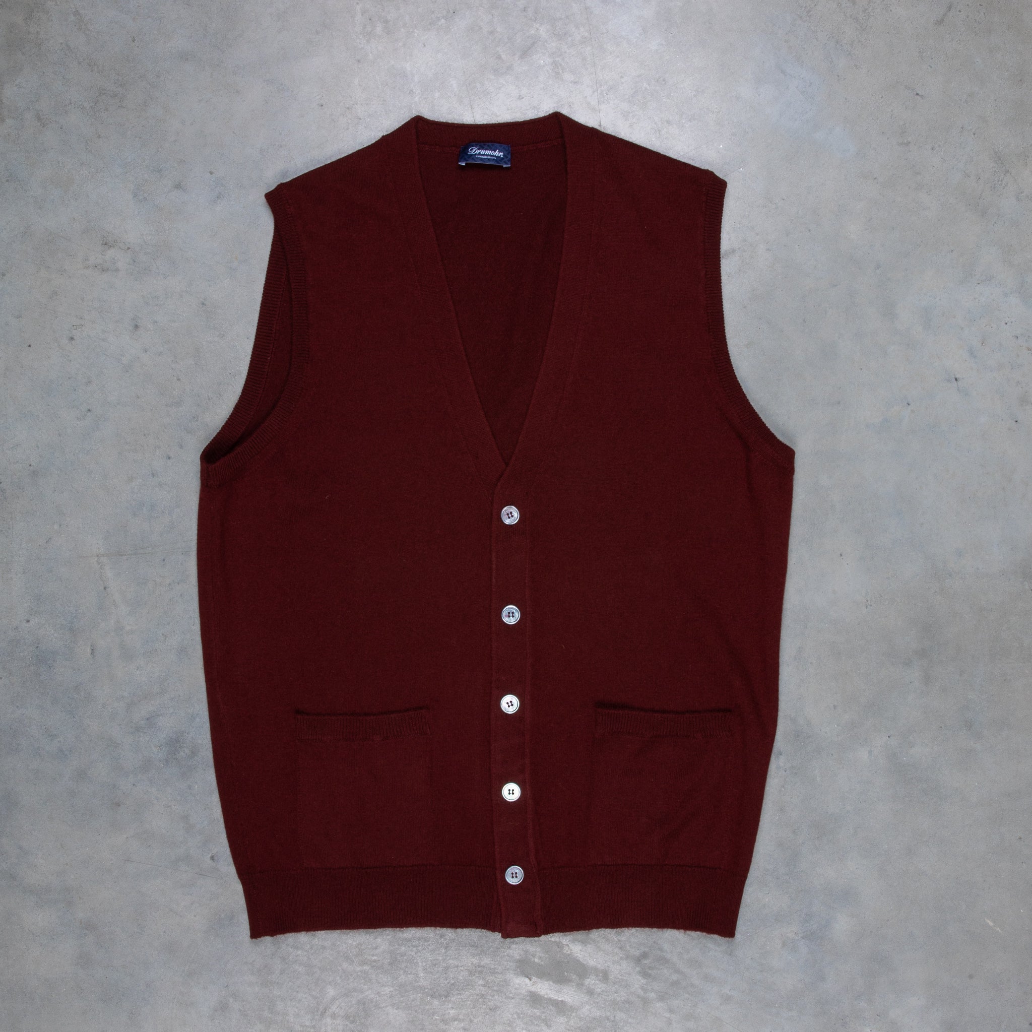 Drumohr Cashmere Gillet con Bottoni Bordo