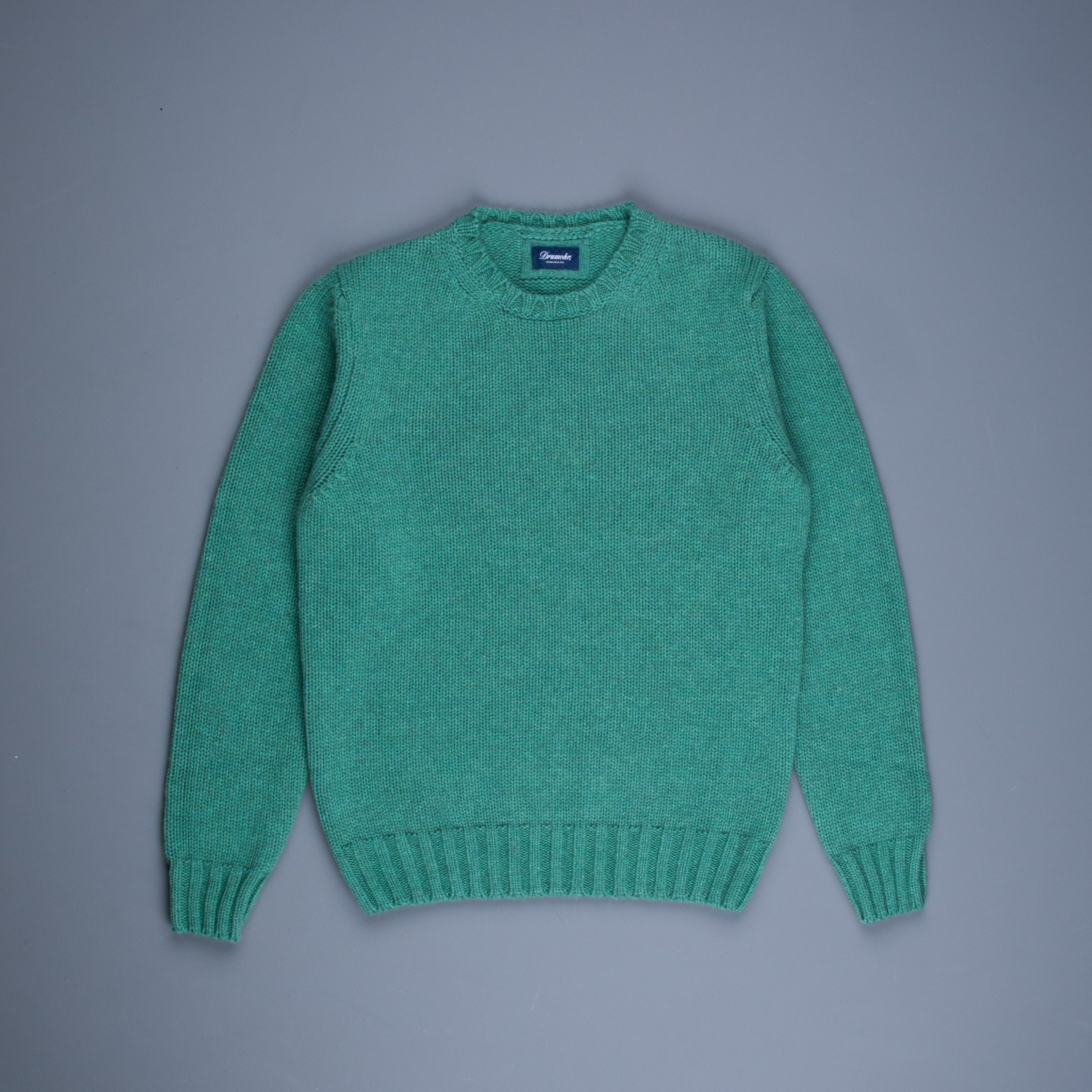 Drumohr Cashmere Tre Fili Girocollo Verde Salvia