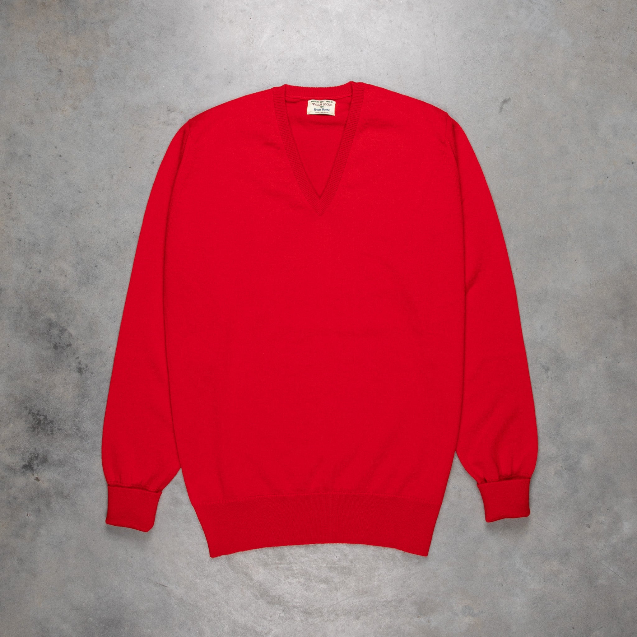 William Lockie Oxton Cashmere V-Neck Cardinal