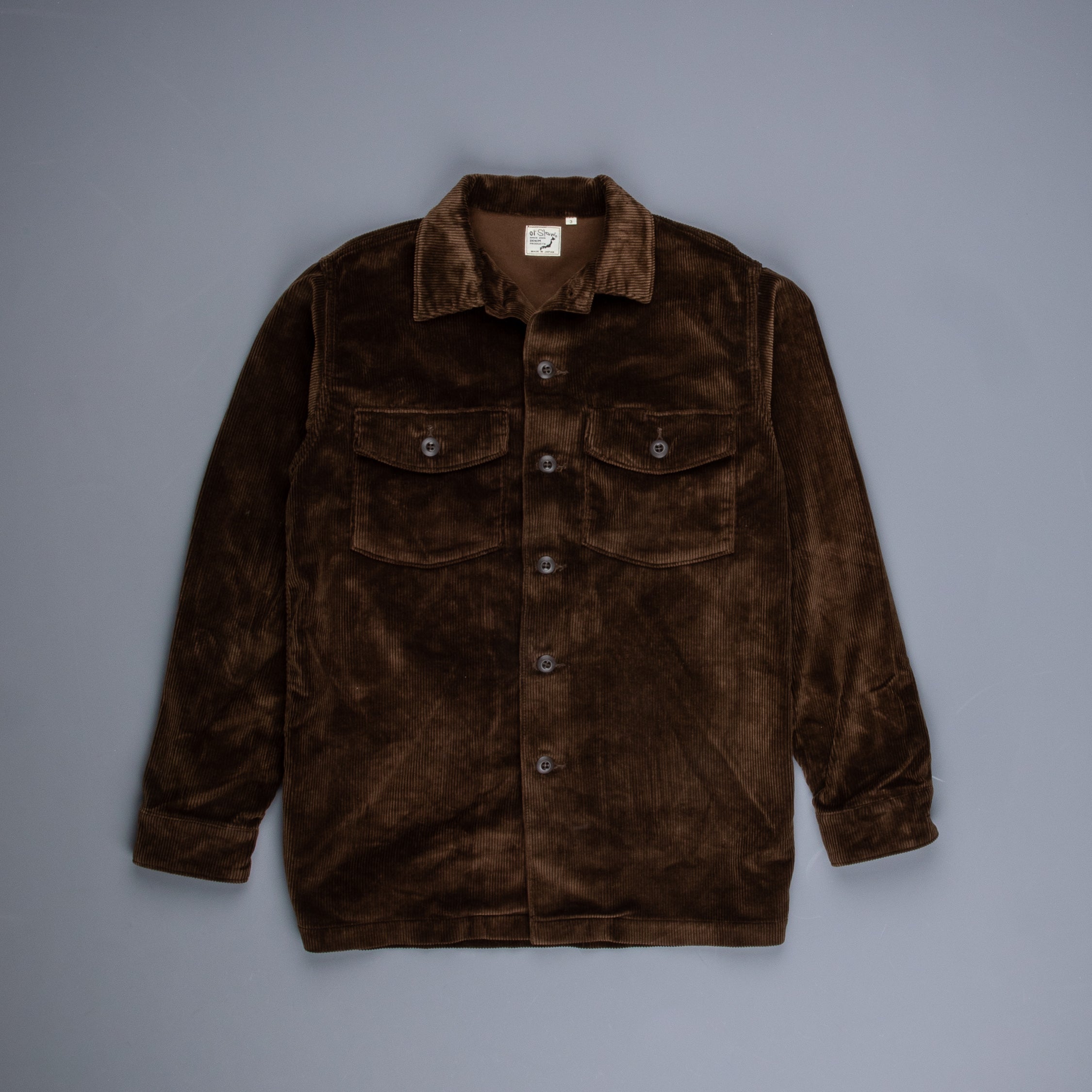 Orslow US Army Fatigue Shirt Corduroy Dark Brown