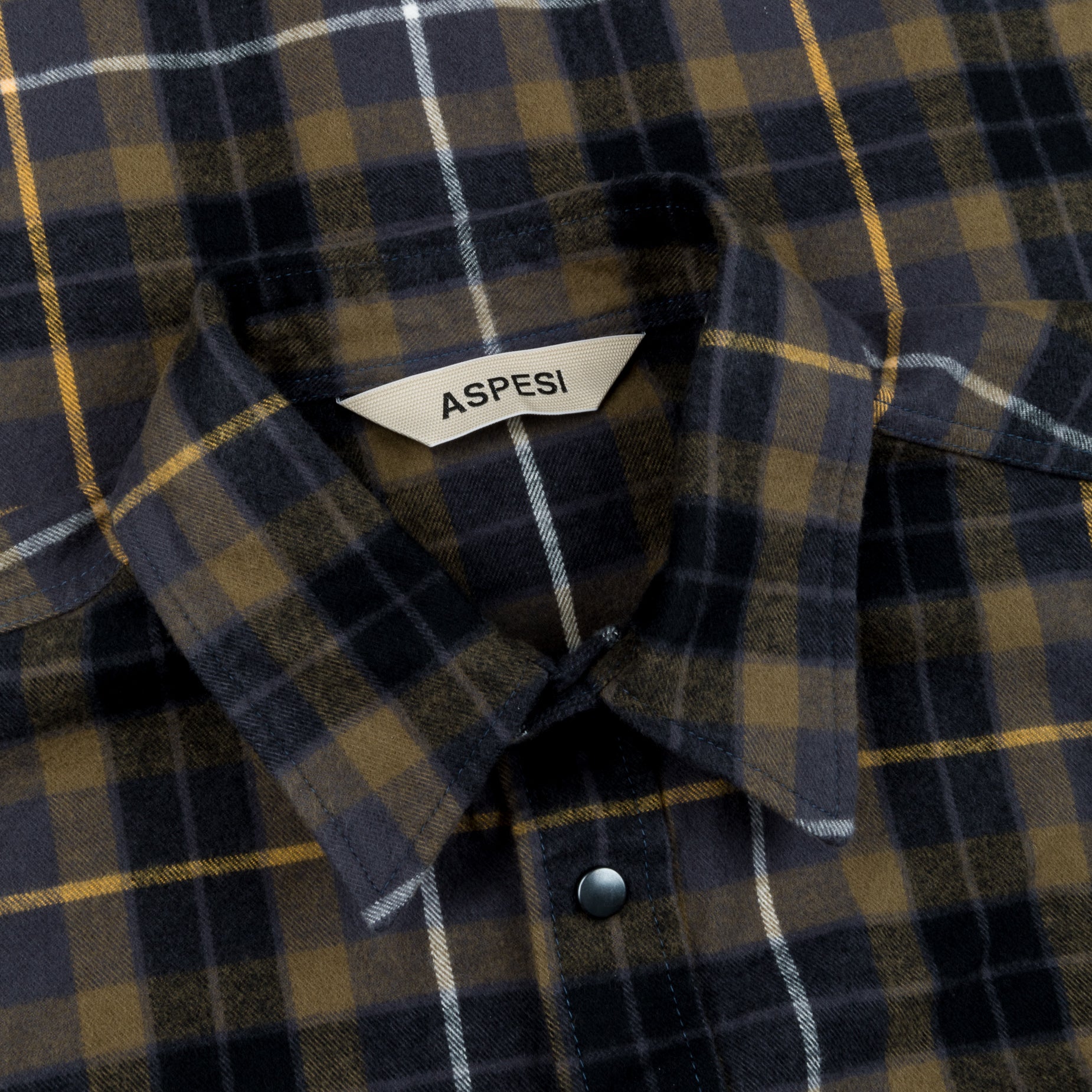 Aspesi Hercules Shirt Cotton Flannel Militairy Check