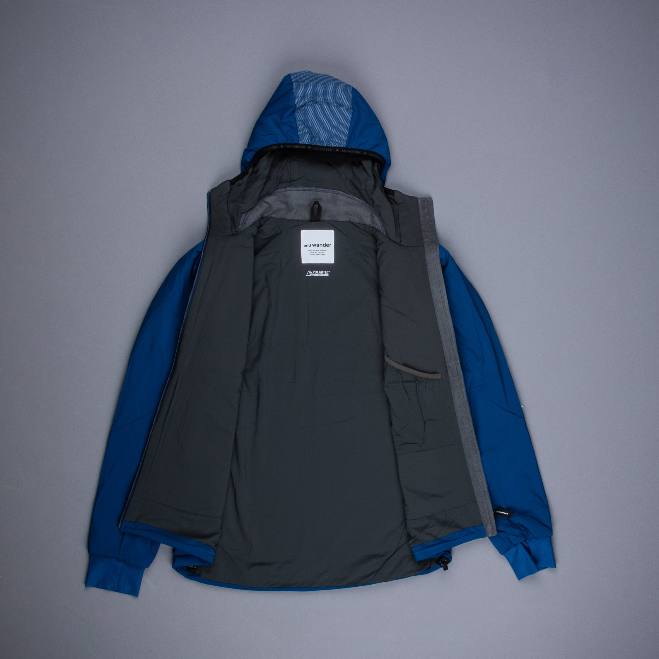 And Wander Alpha Air Hoodie Blue