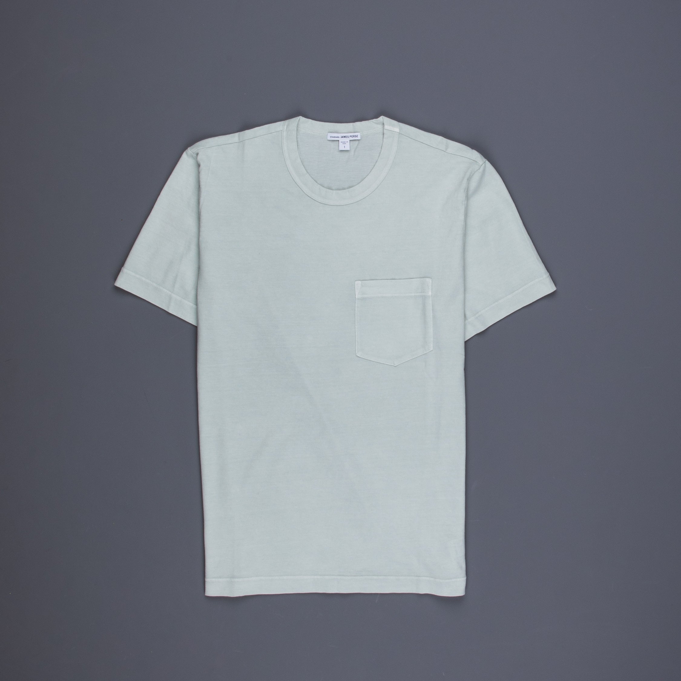 James Perse Crew Neck Pocket Tee Celery Pigment