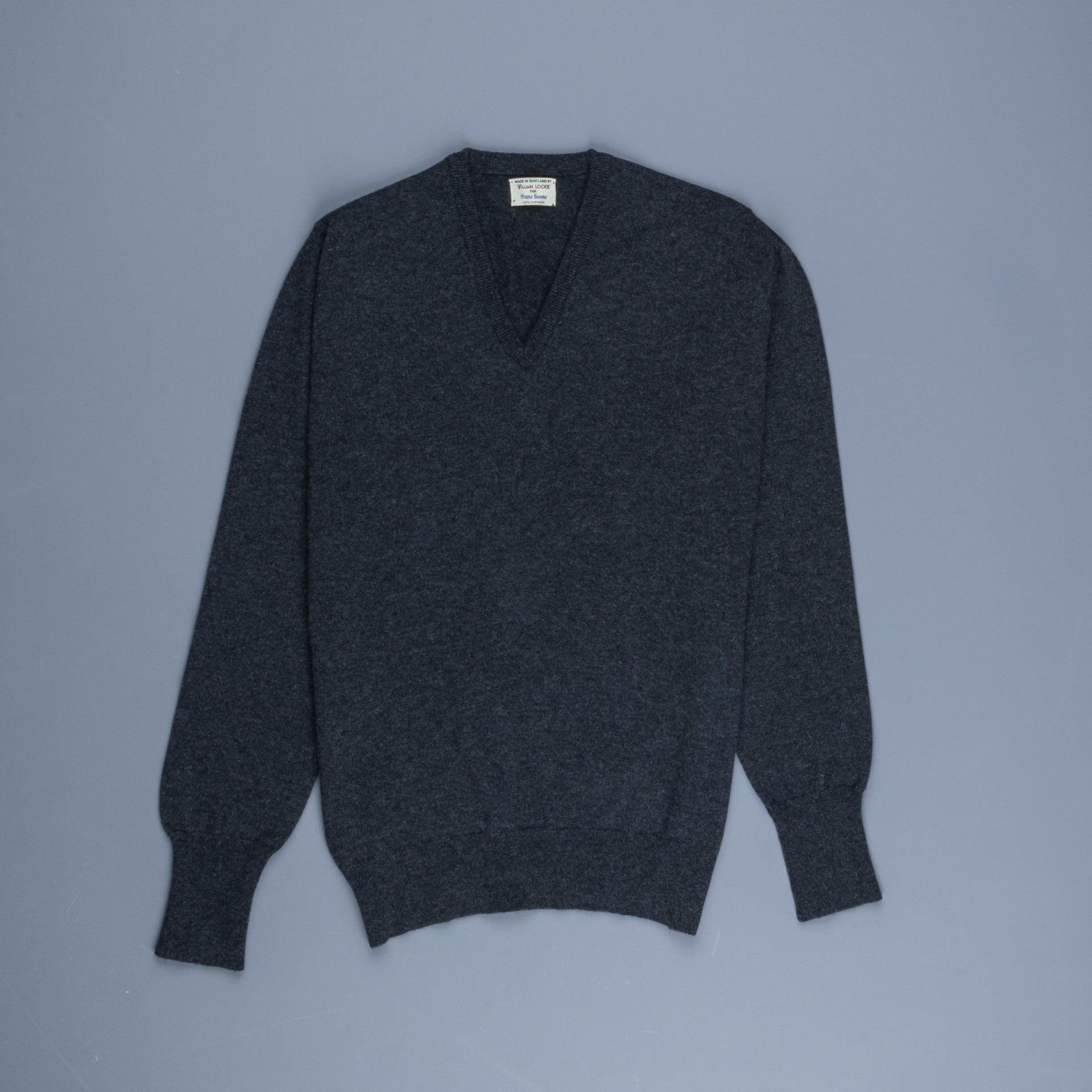 William Lockie Oxton Cashmere V-Neck Charcoal