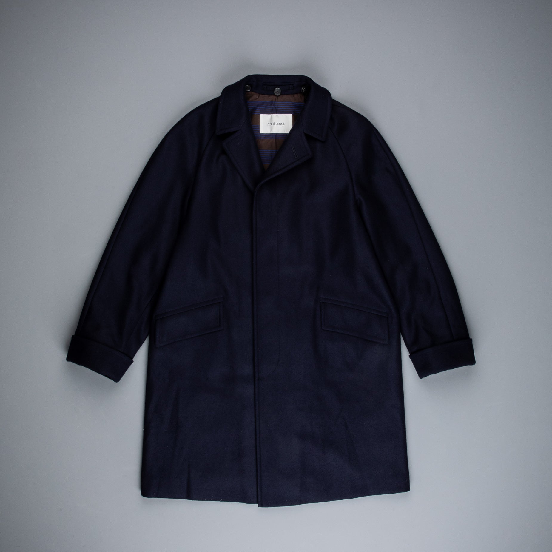 Cohérence Corb Melton Jersey overcoat dark Blue