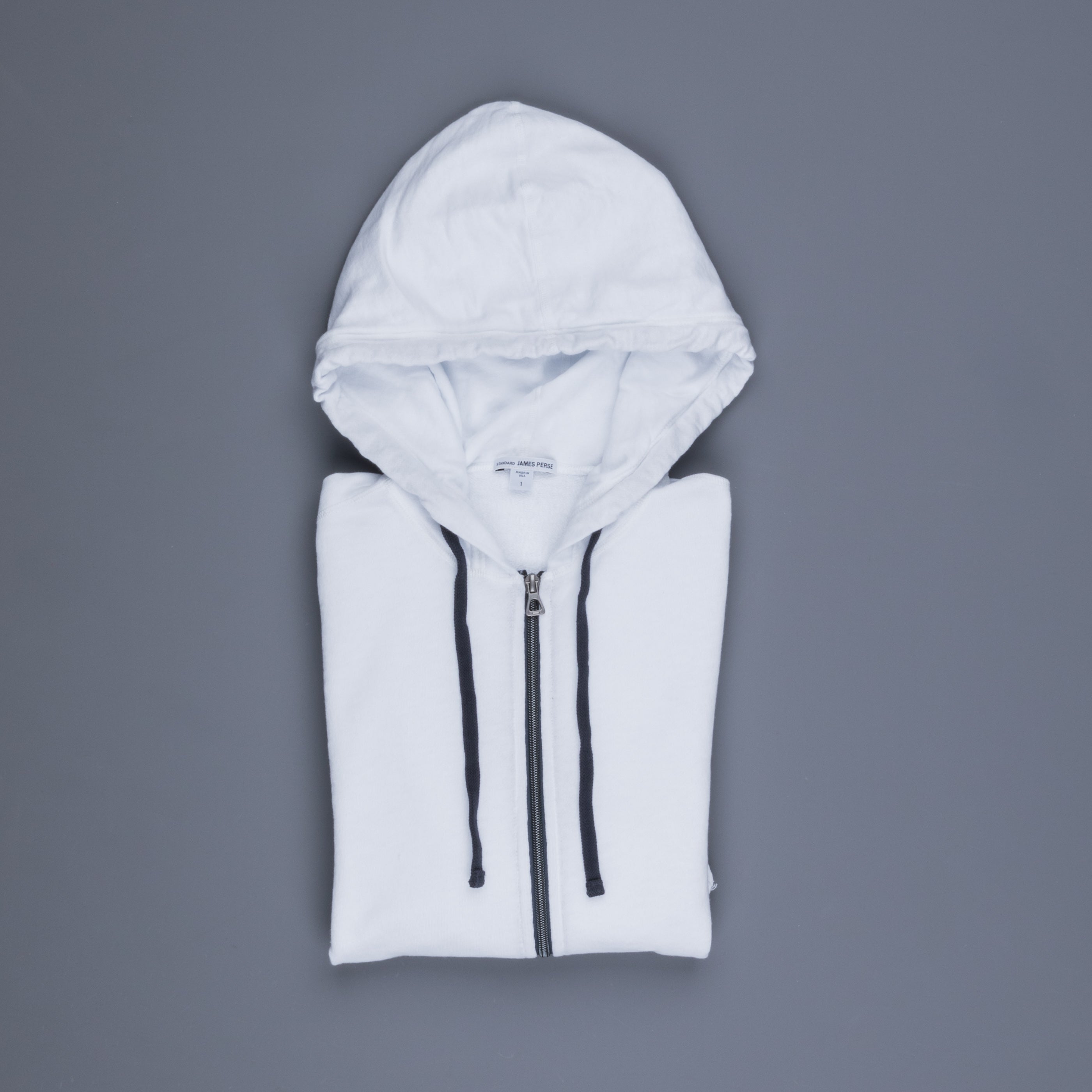 James Perse Vintage Cotton Zip Hoodie White