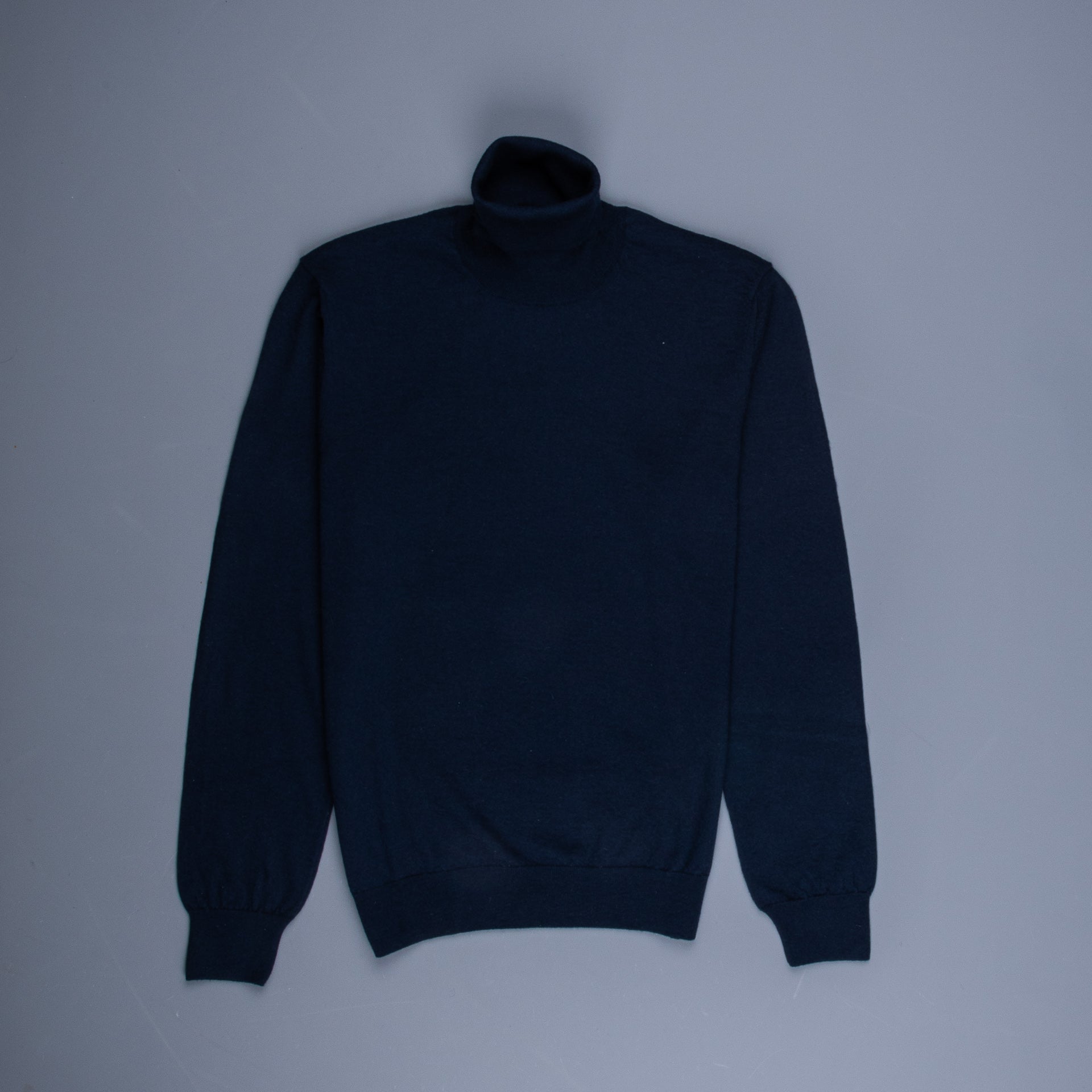 Drumohr Luxury 30G Cashmere Roll Neck Blu Notte