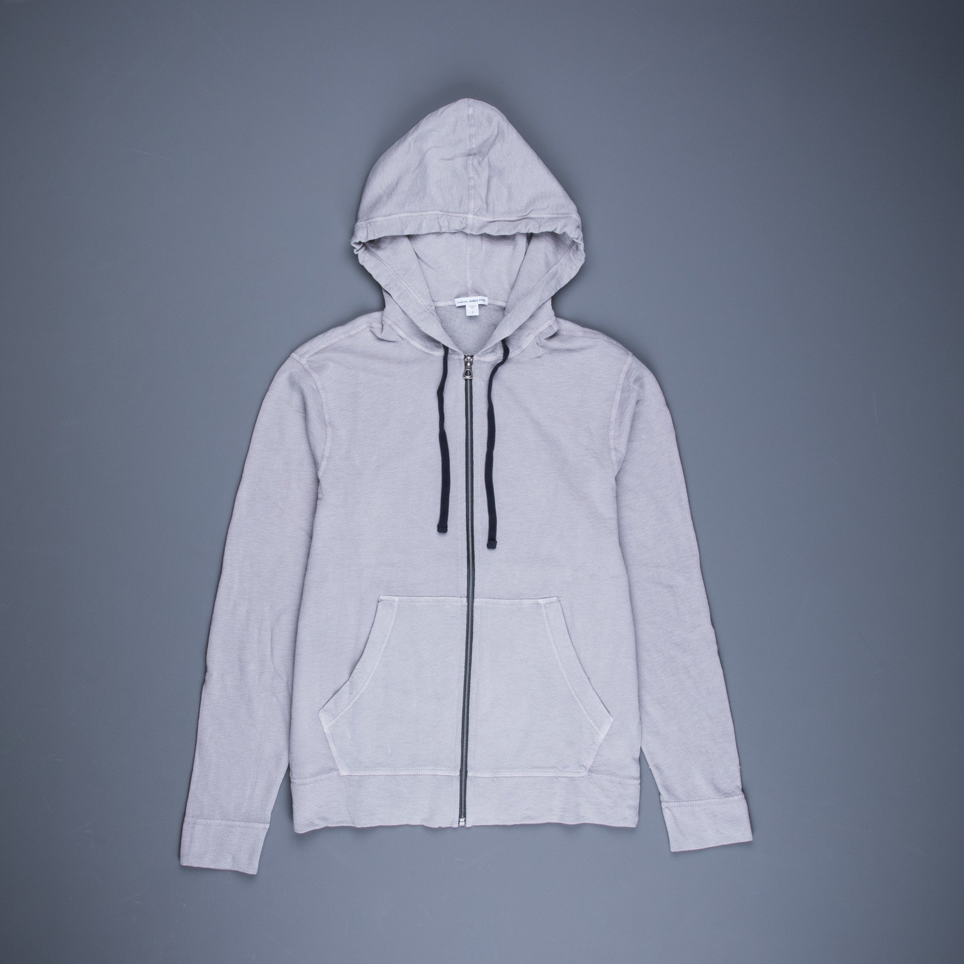 James Perse Vintage Cotton Zip Hoodie Fog