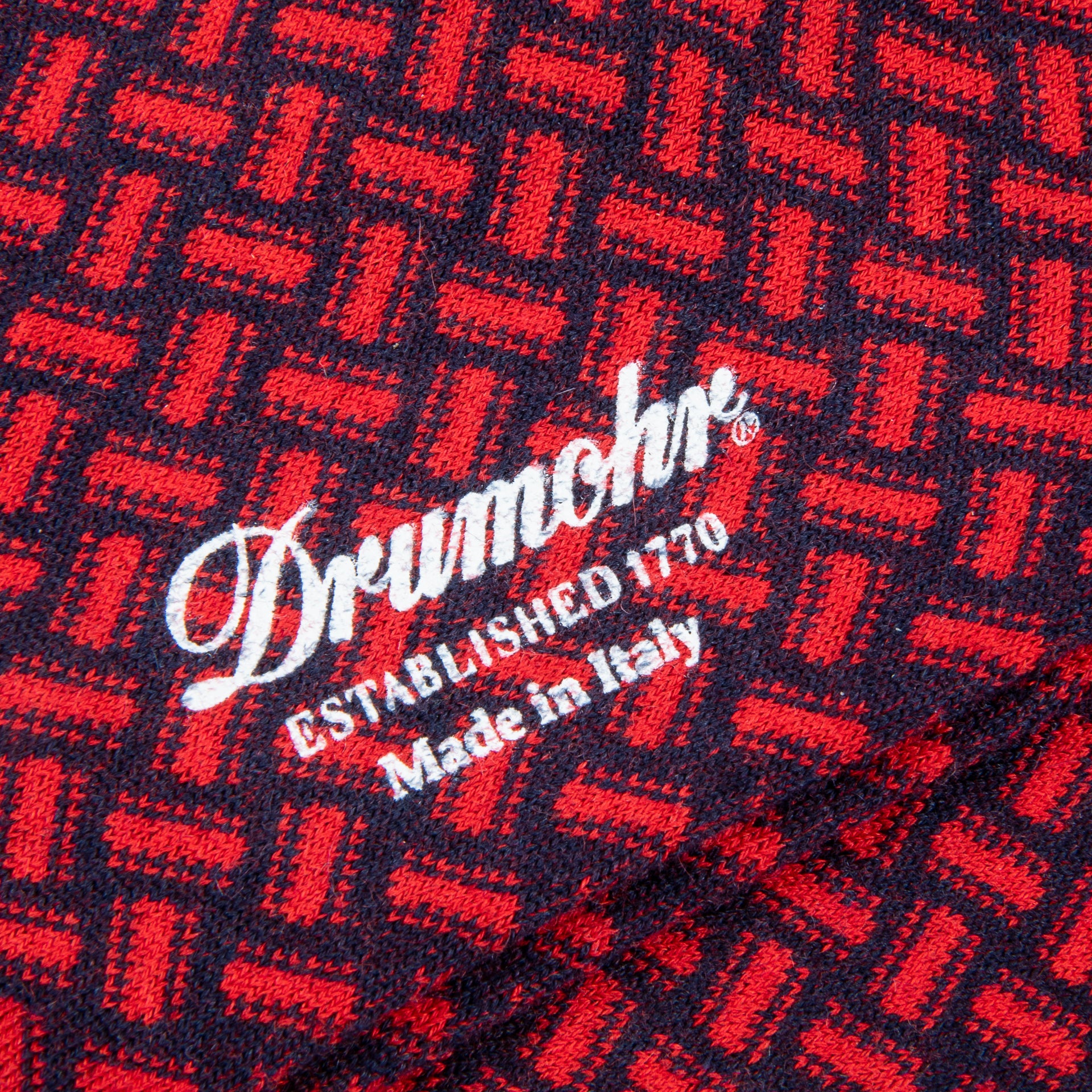 Drumohr Calza Biscottino Red and Blu Navy