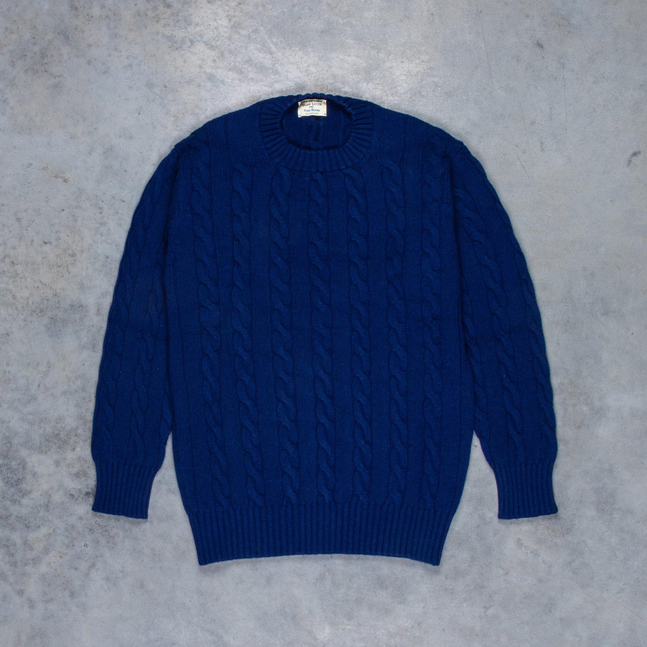 William Lockie Chirnside Cashmere Cable Crew Neck Inchiostro