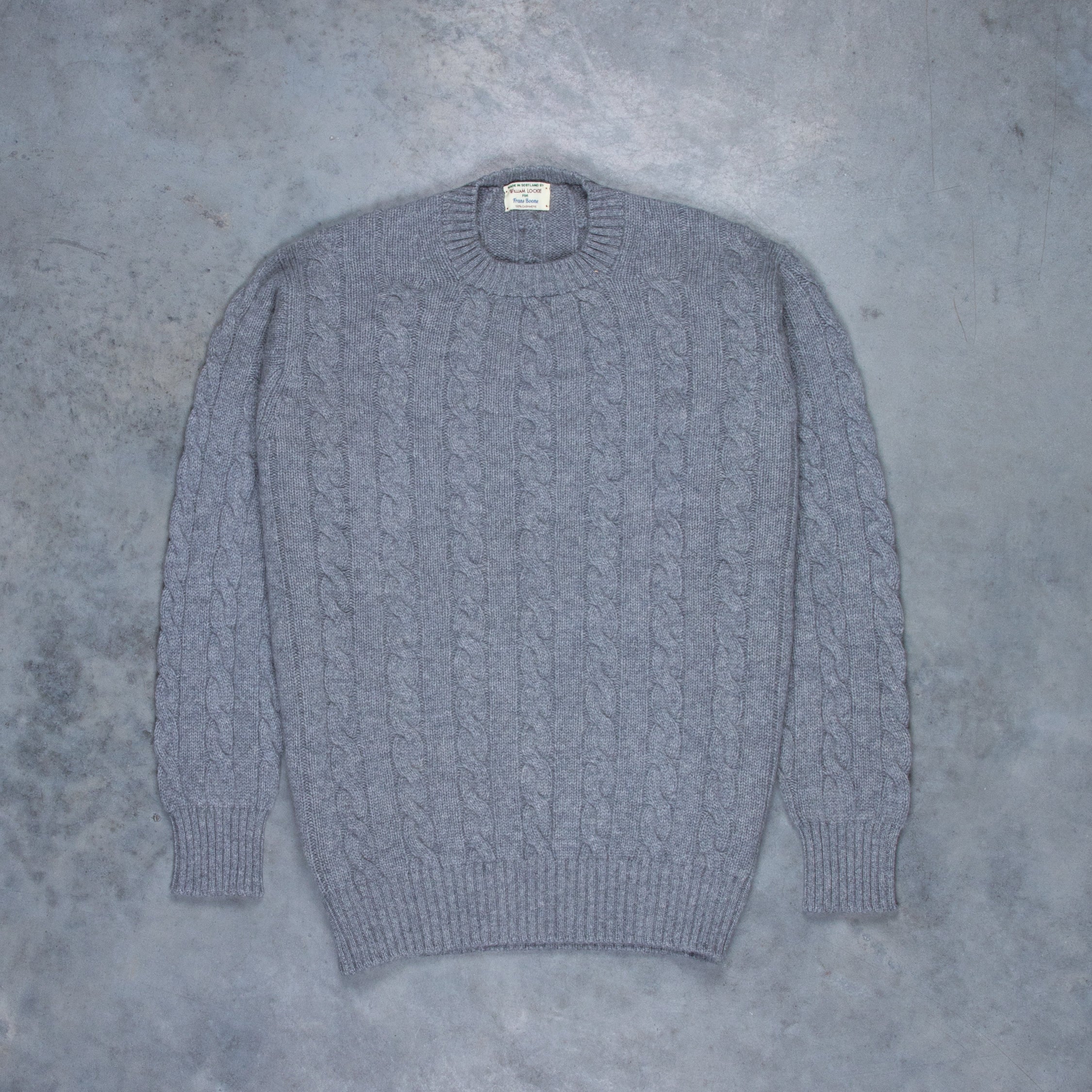 William Lockie Chirnside Cashmere Cable Crew Neck Flannel