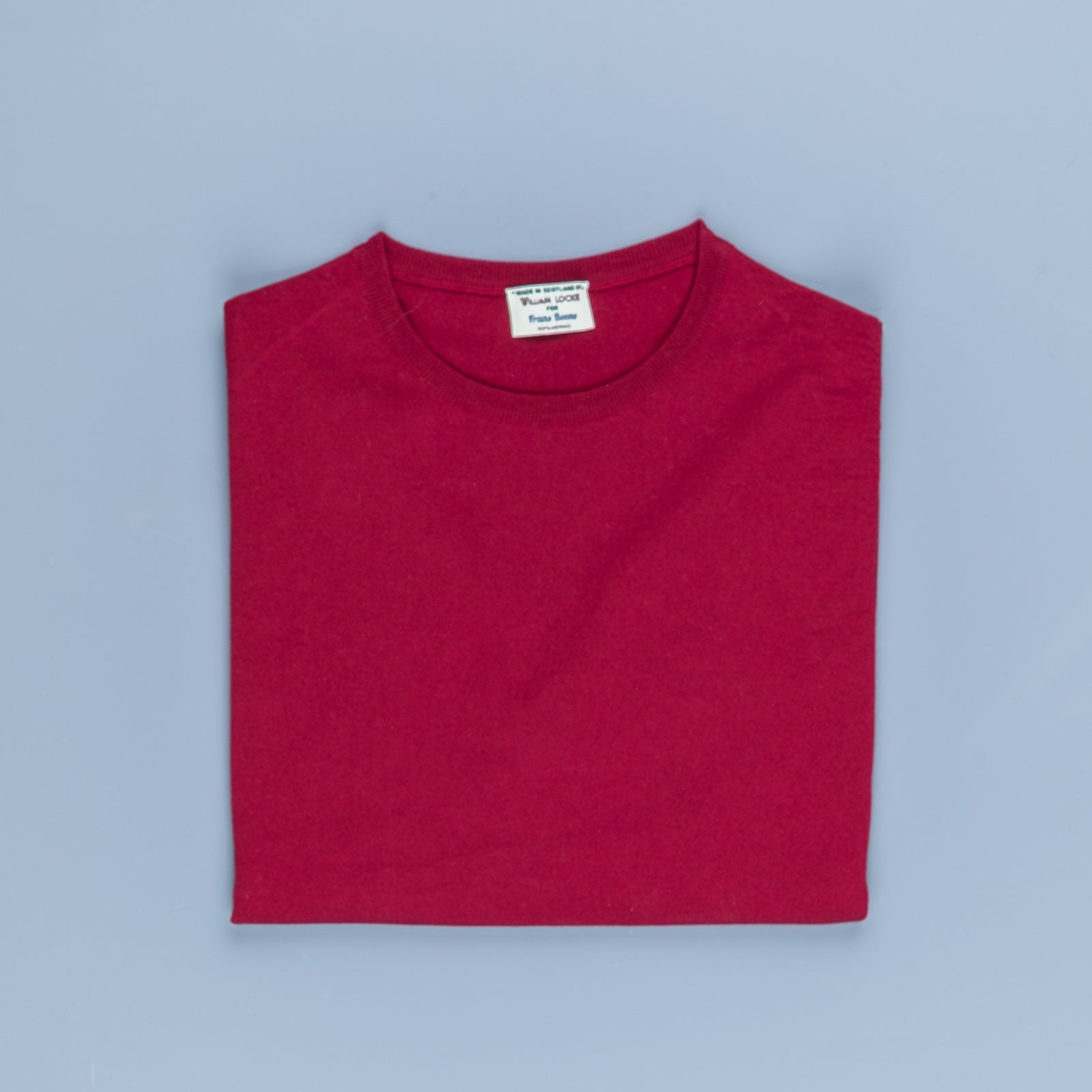 William Lockie x Frans Boone 30 gauge Loro Piana Merino's Crew Neck Chianti